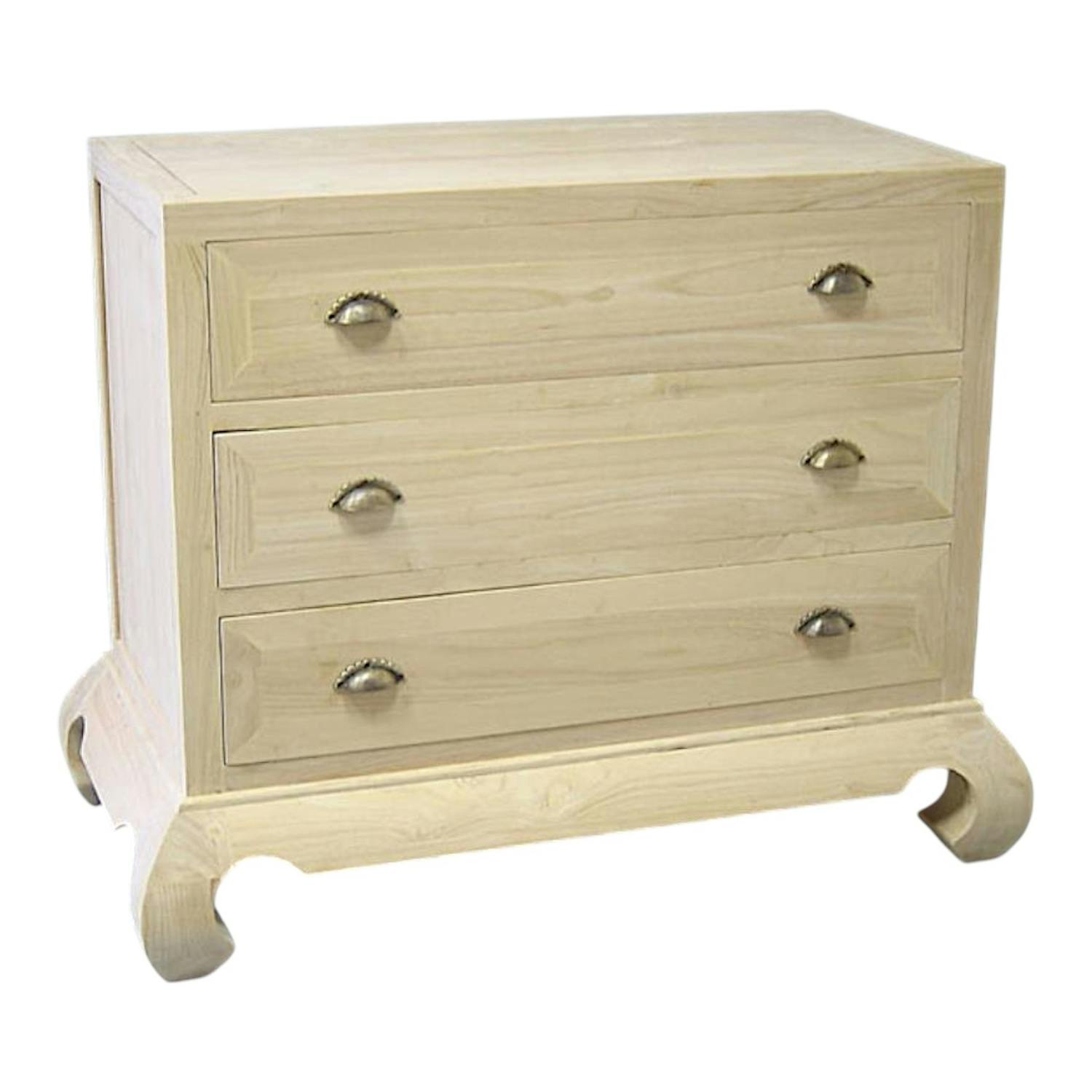 Commode 3 tiroirs hévéa 100x55x80cm MAORI