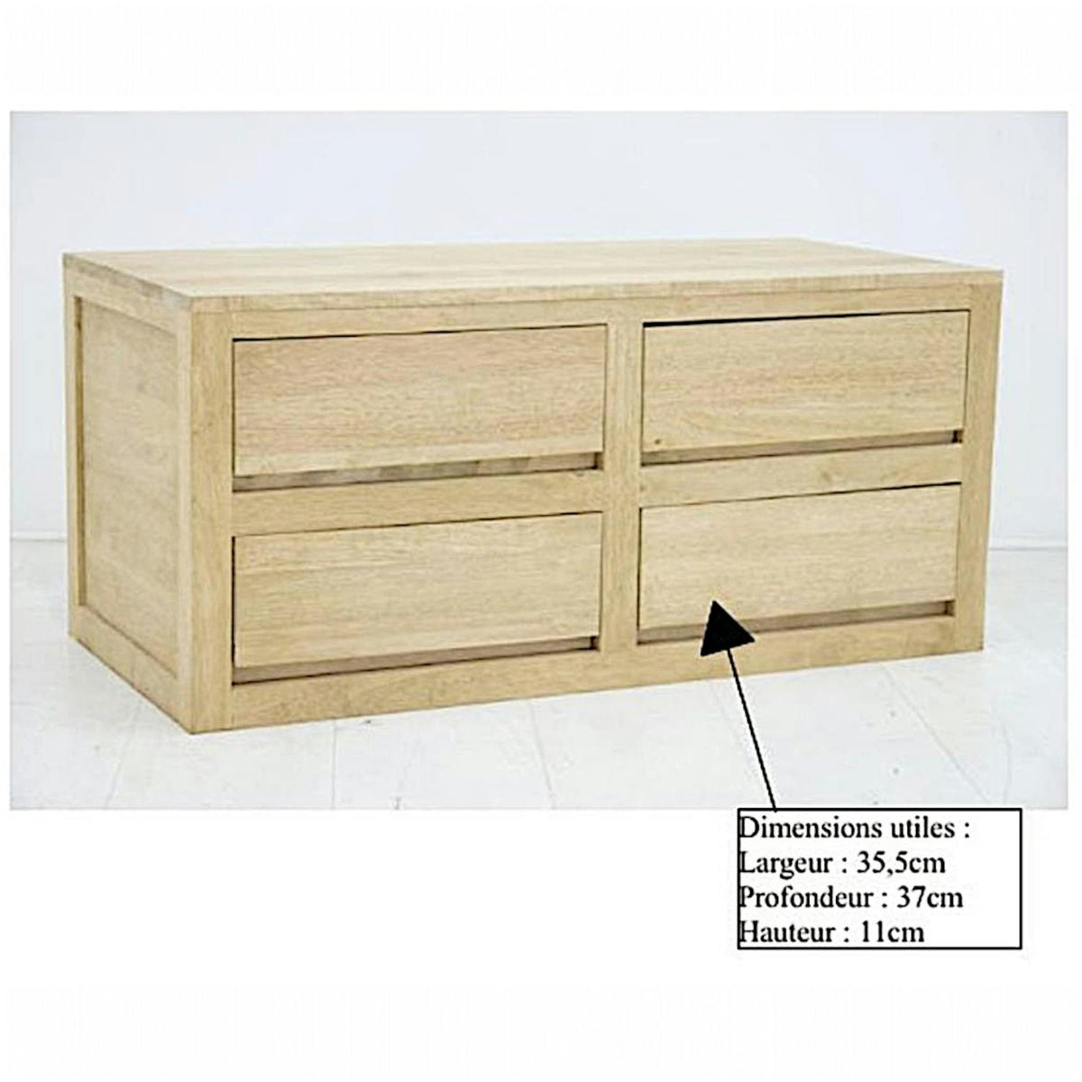 Commode chambre moderne bois massif OLGA