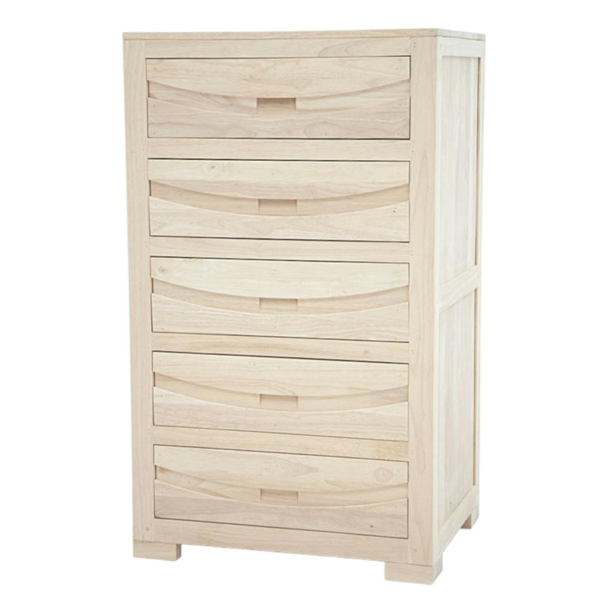 Commode Chiffonnier Hévéa 5 tiroirs 65x50x110cm NIAGARA