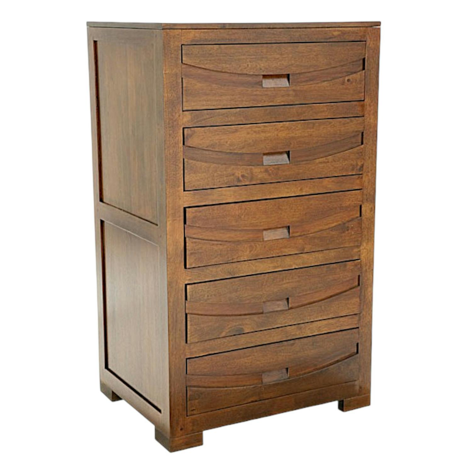 Commode Chiffonnier Hévéa 5 tiroirs 65x50x110cm NIAGARA