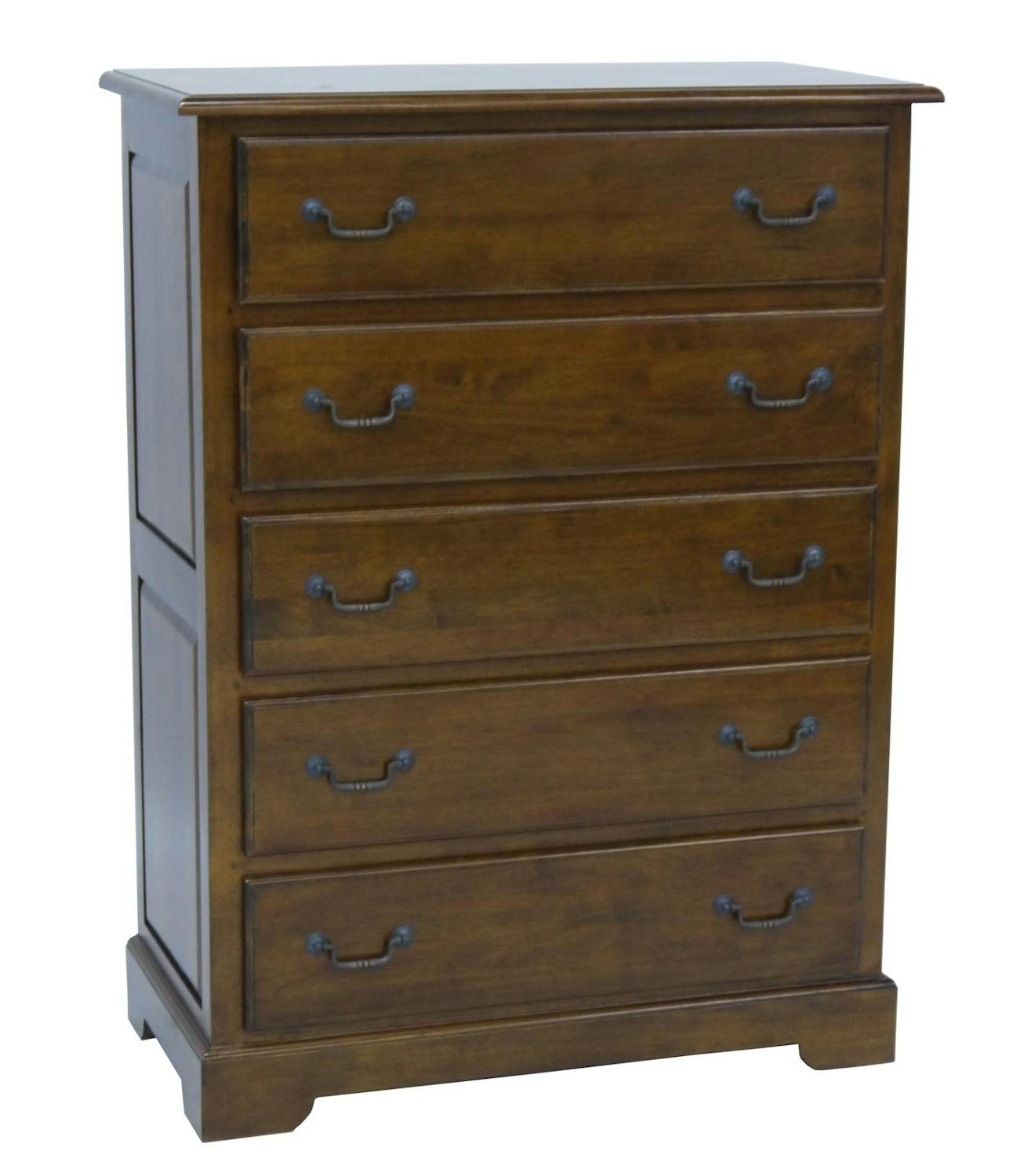 Commode / Chiffonnier Hévéa 5 tiroirs 89x46x117cm TRADITION