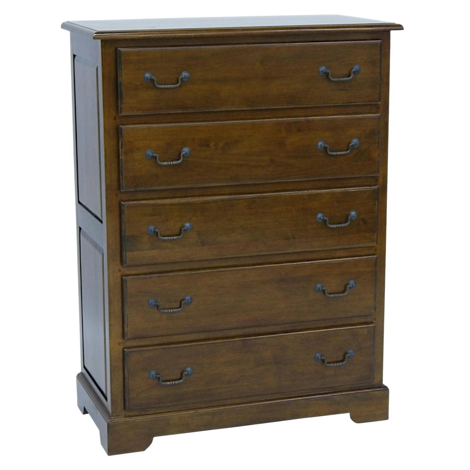 Commode / Chiffonnier Hévéa 5 tiroirs 89x46x117cm TRADITION
