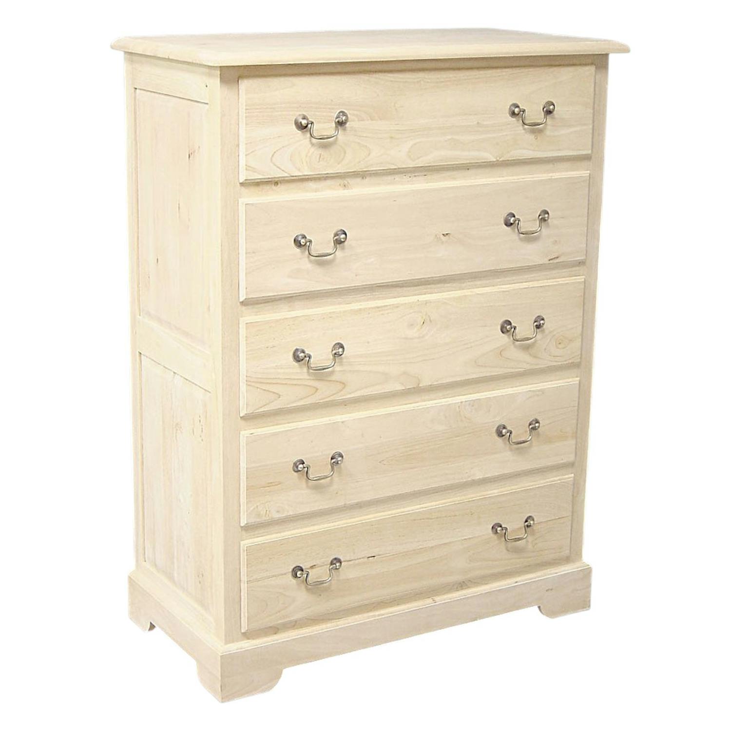 Commode / Chiffonnier Hévéa 5 tiroirs 89x46x117cm TRADITION