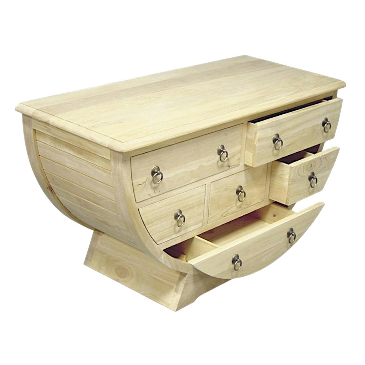 Commode demi cercle hévéa massif 110x60cm TRADITION