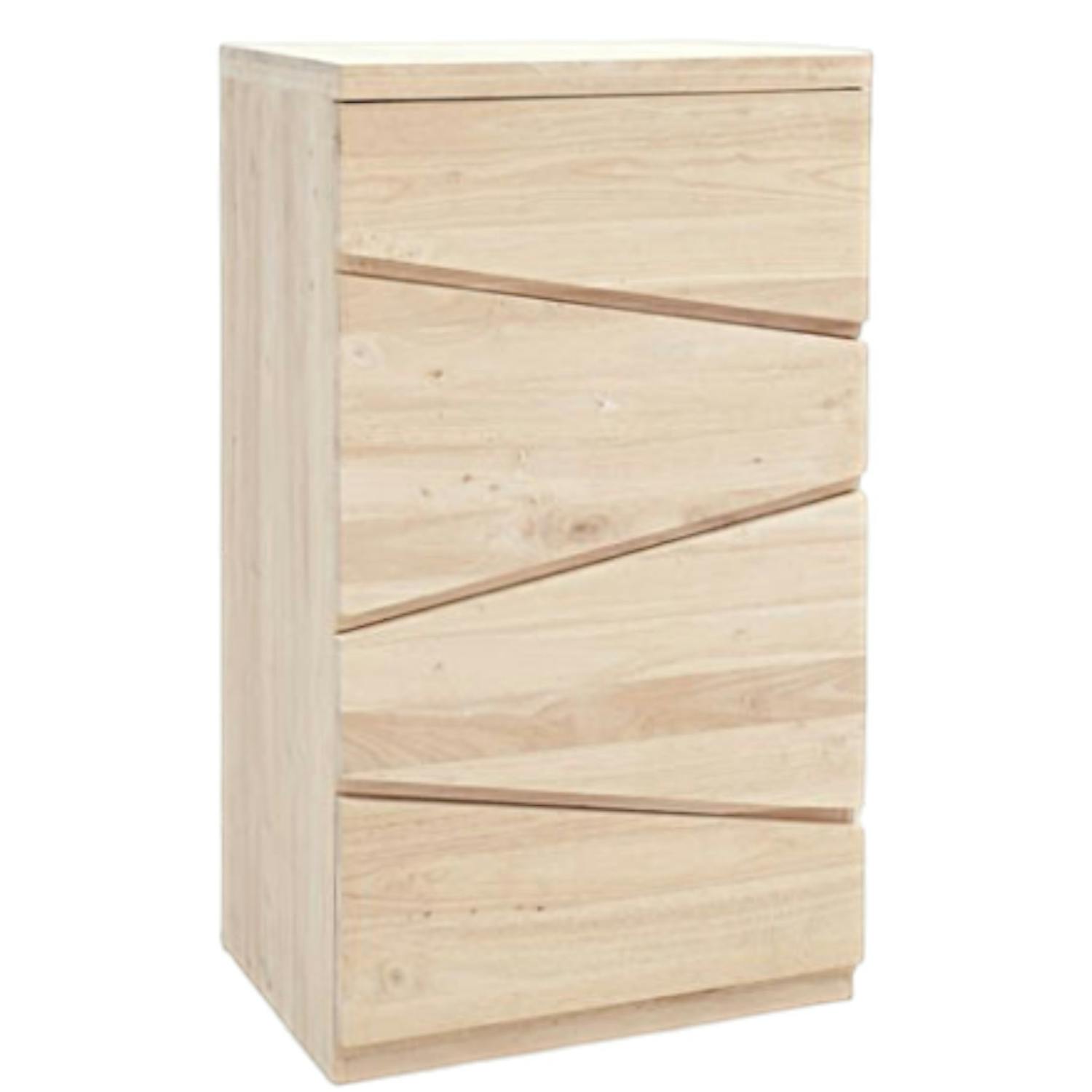 Commode destructurée hévéa 4 tiroirs 110cm OLGA