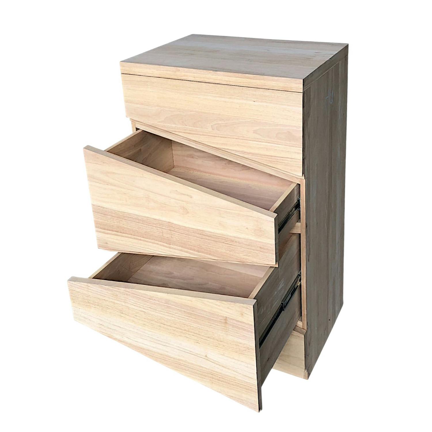 Commode destructurée hévéa 4 tiroirs 110cm OLGA