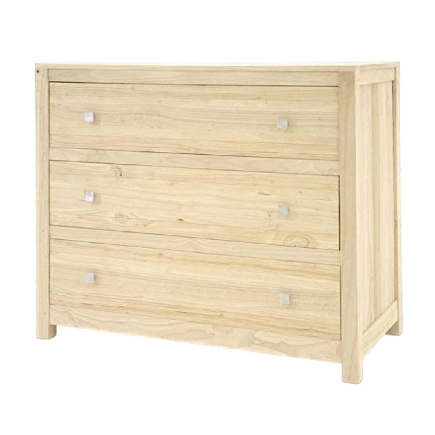 Commode exotique bois massif hévéa 3 tiroirs GALA