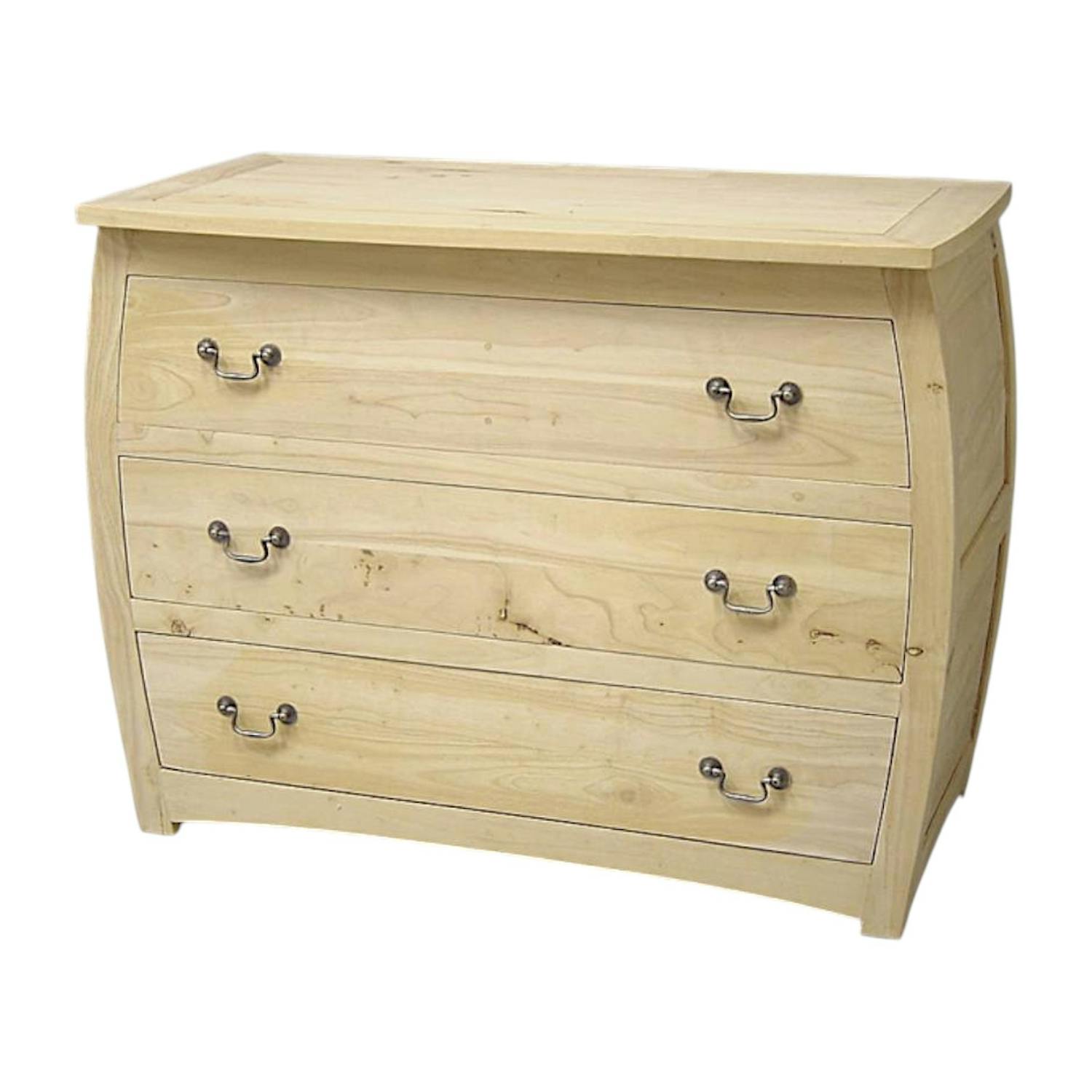 Commode galbée 3 tiroirs hévéa 103x53x80cm TRADITION