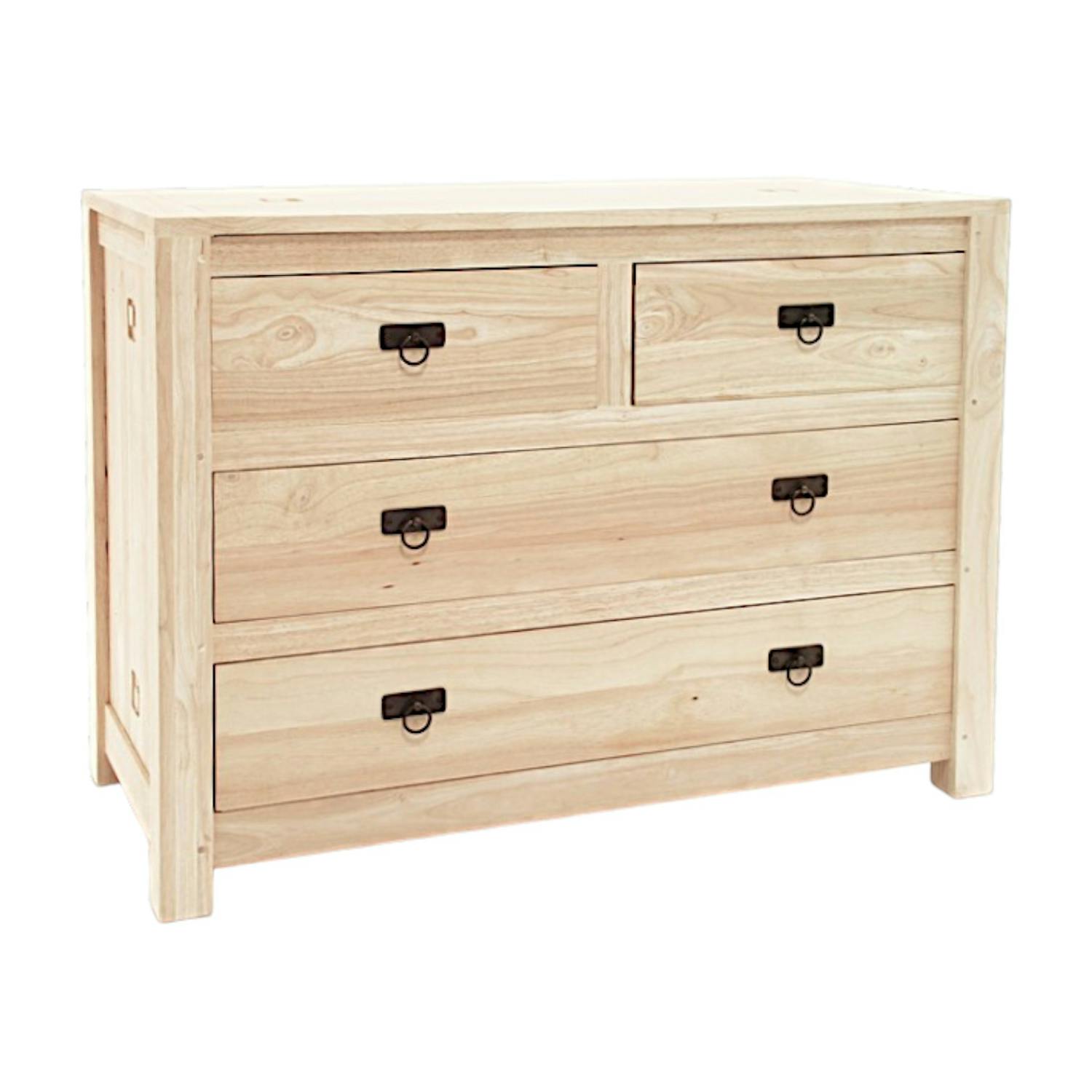 Commode Hévéa 4 tiroirs 110x50x80cm TESSA
