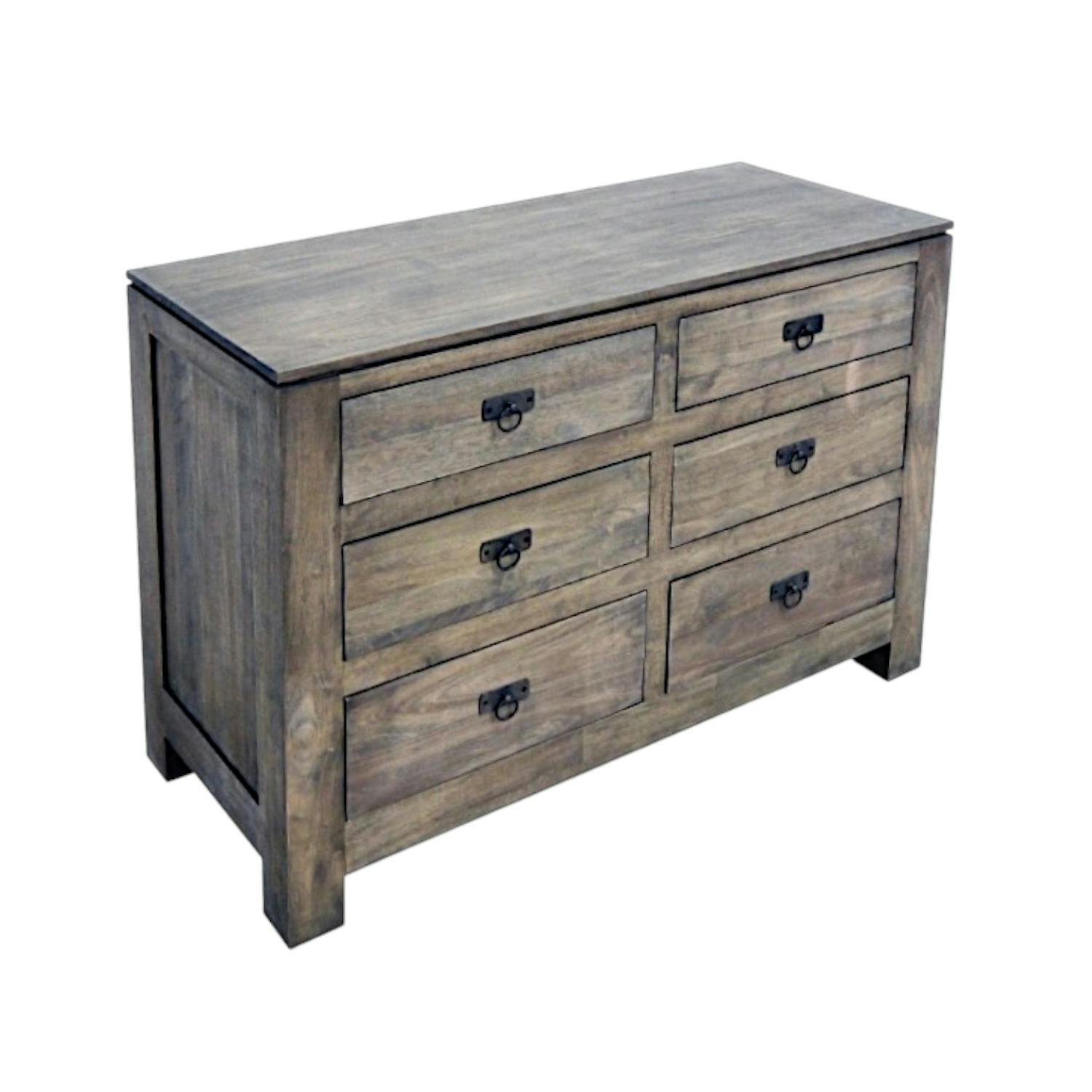 Commode Hévéa 6 tiroirs 115x48x80cm HELENA