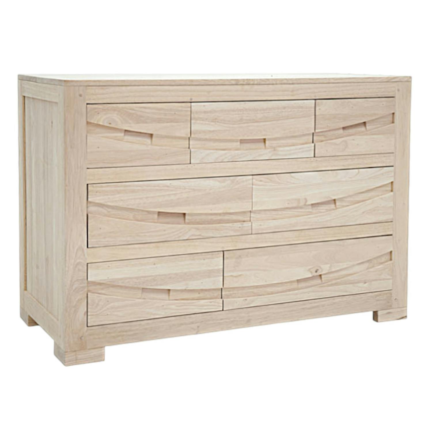 Commode Hévéa 7 tiroirs 110x50x76cm NIAGARA