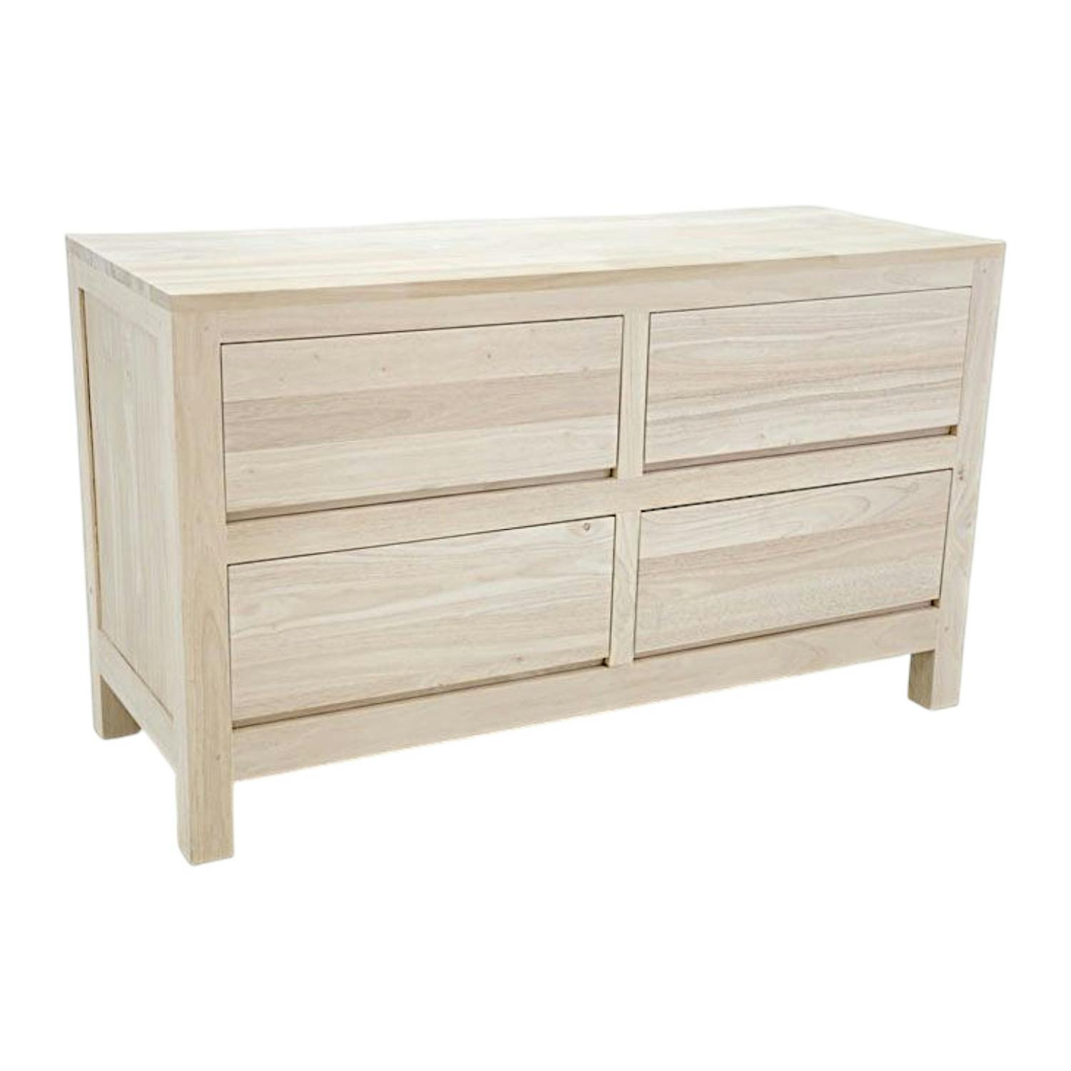 Commode moderne hévéa 4 tiroirs 130cm OLGA