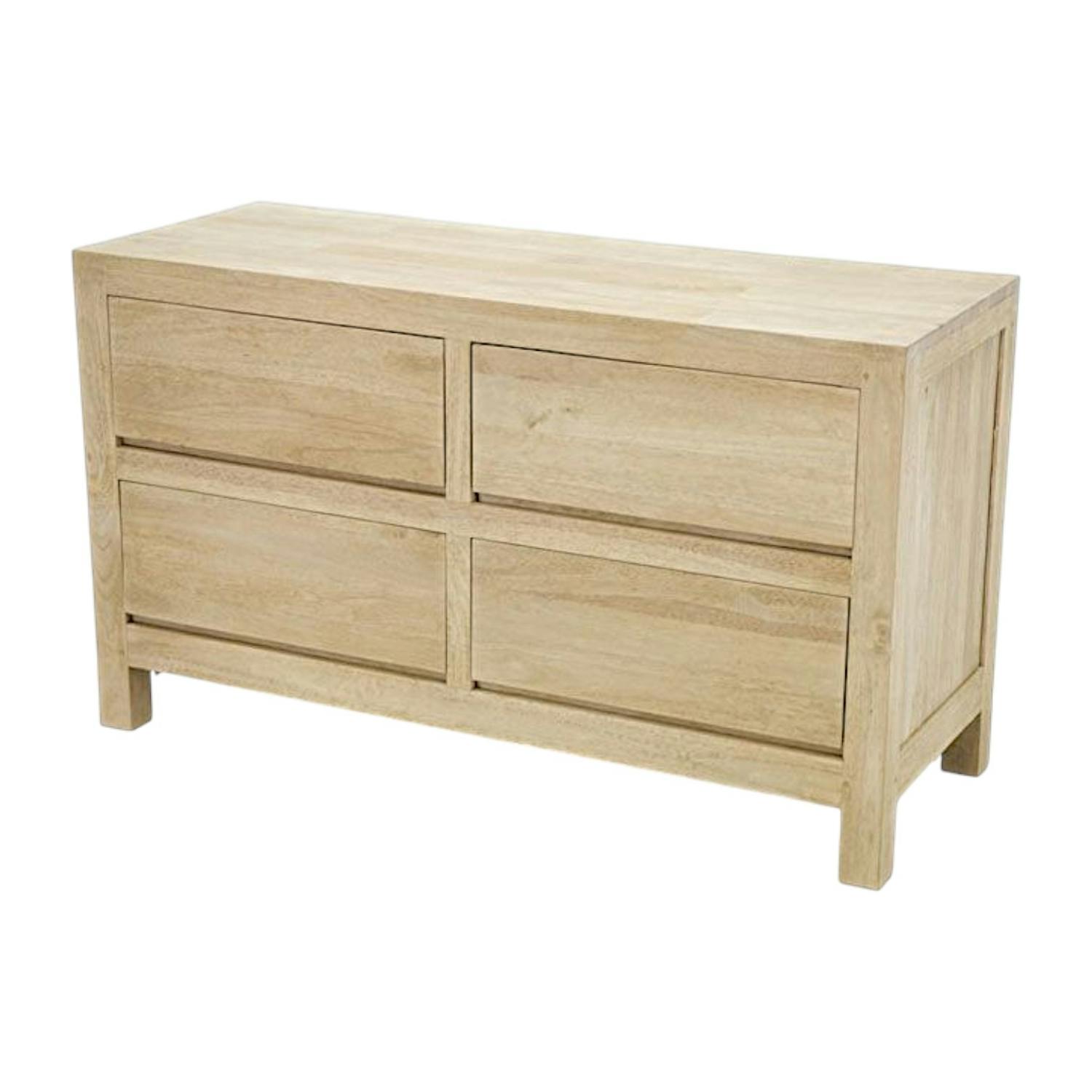 Commode moderne hévéa 4 tiroirs 130cm OLGA
