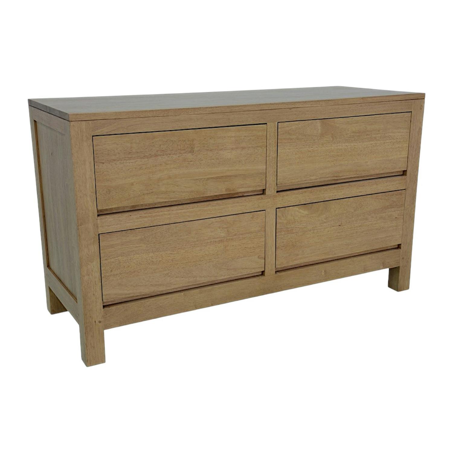 Commode moderne hévéa 4 tiroirs 130cm OLGA
