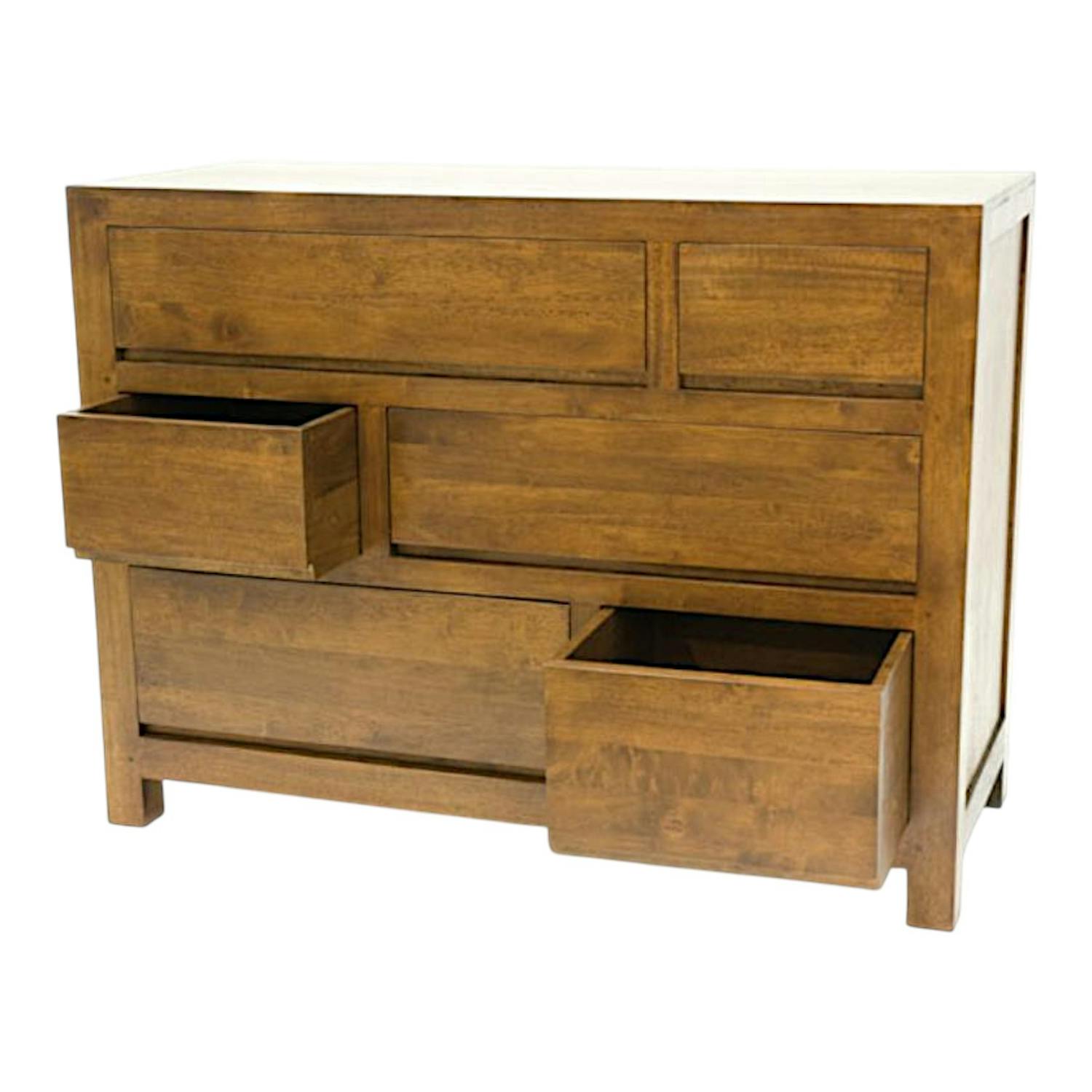 Commode moderne hévéa 6 tiroirs 120cm OLGA