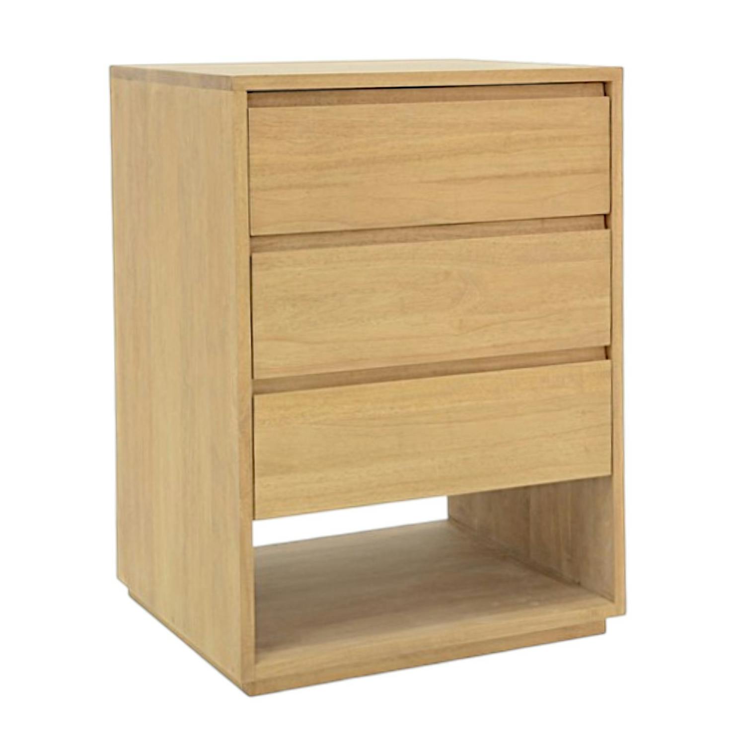 Commode / Table de Chevet Hévéa 3 tiroirs, 1 niche basse 60x50x86cm BALTIC