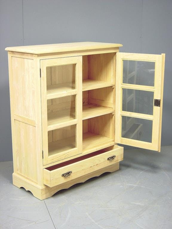 Bibliothèque Vitrée Chic en Bois Massif | LIGNART
