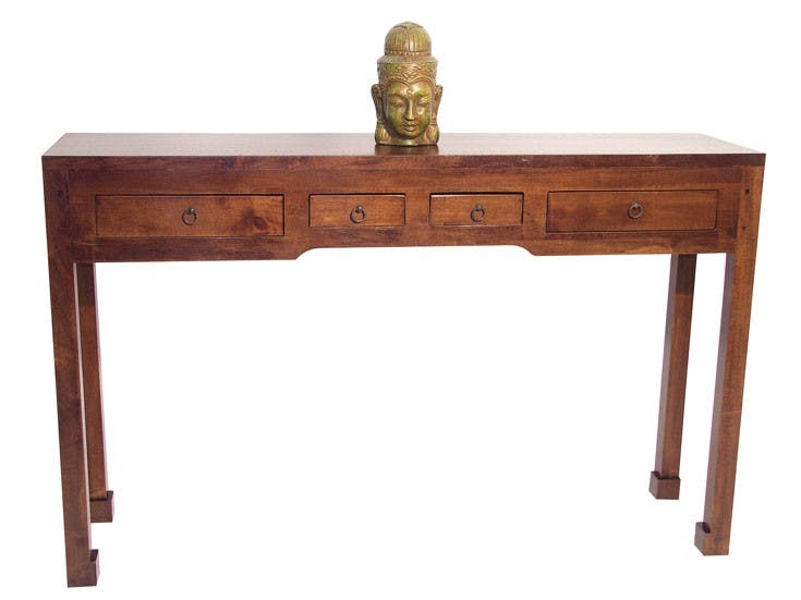Console asiatique 4 tiroirs hévéa 120cm MAORI