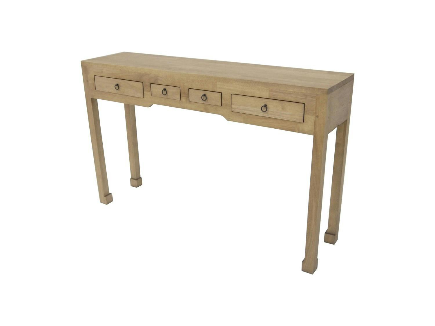 Console asiatique 4 tiroirs hévéa 120cm MAORI