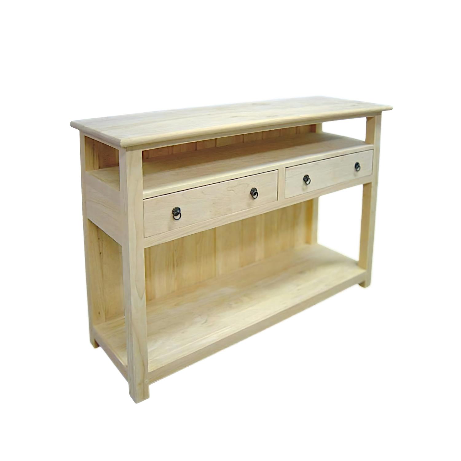 Console bibus 2 tiroirs hévéa 115x38x80cm TRADITION
