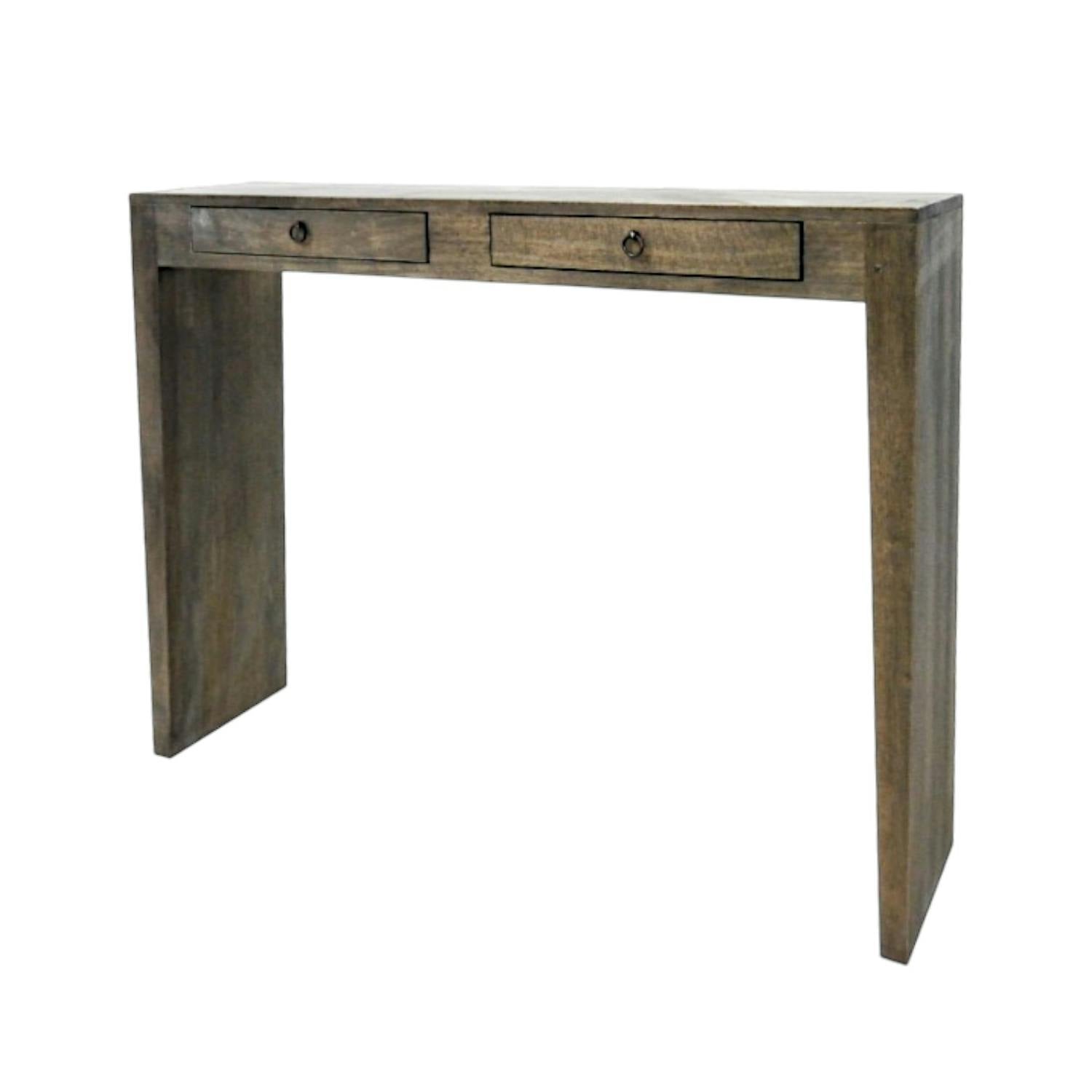 Console bois massif 2 tiroirs MAORI