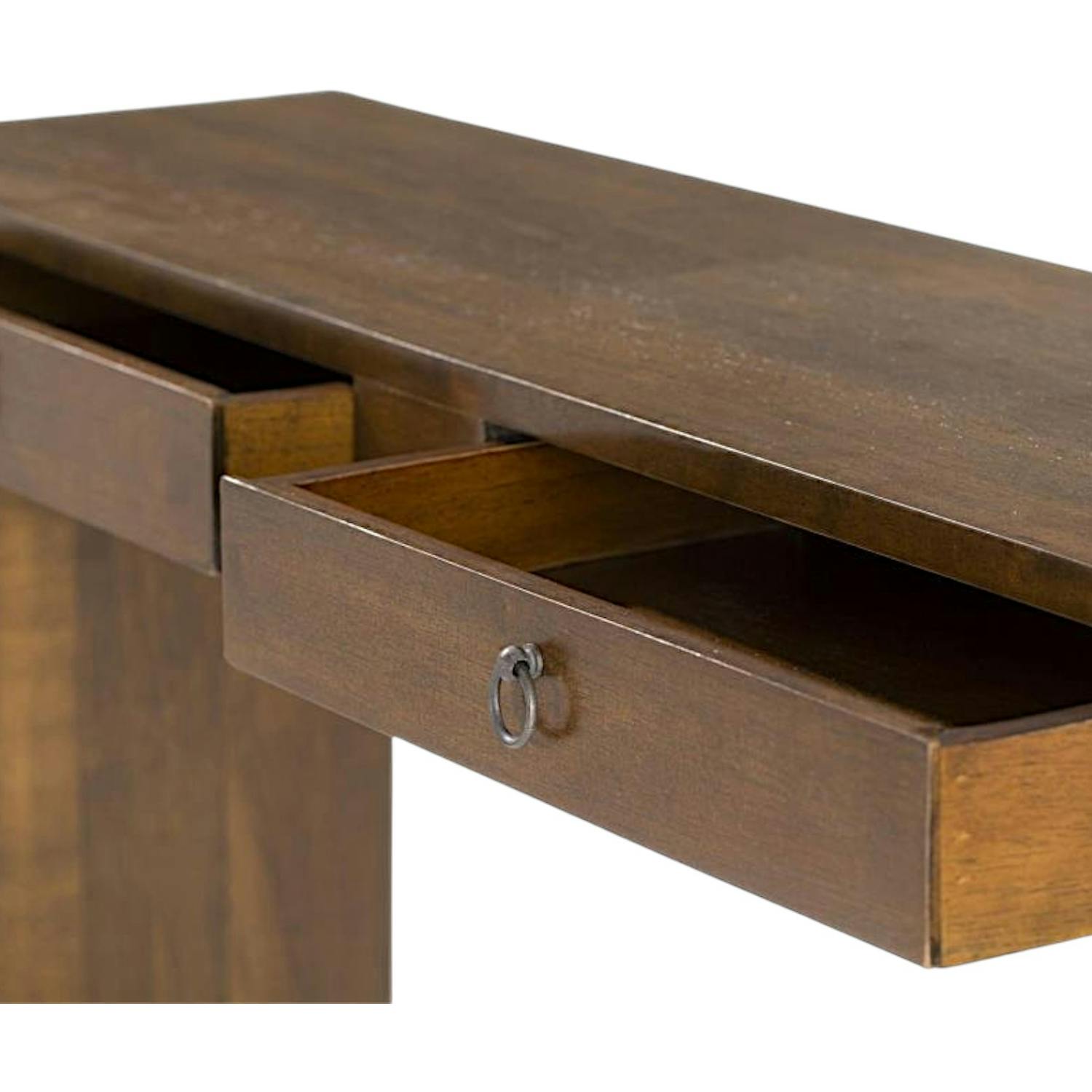 Console bois massif 2 tiroirs MAORI