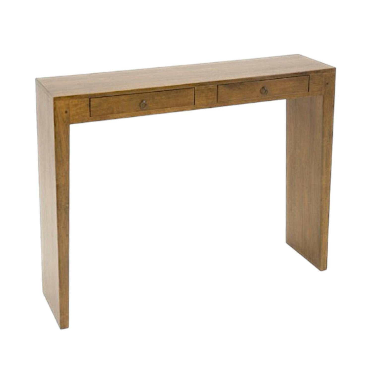 Console bois massif 2 tiroirs MAORI