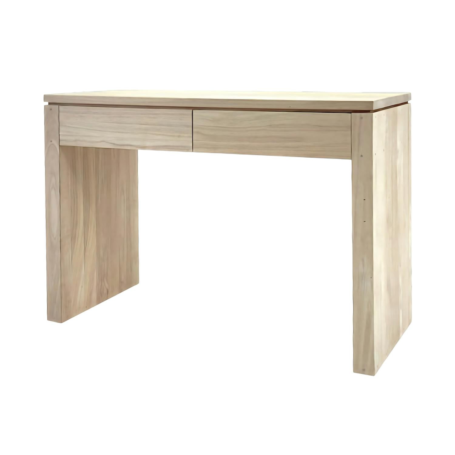 Console bureau bois moderne hévéa 109cm HELENA