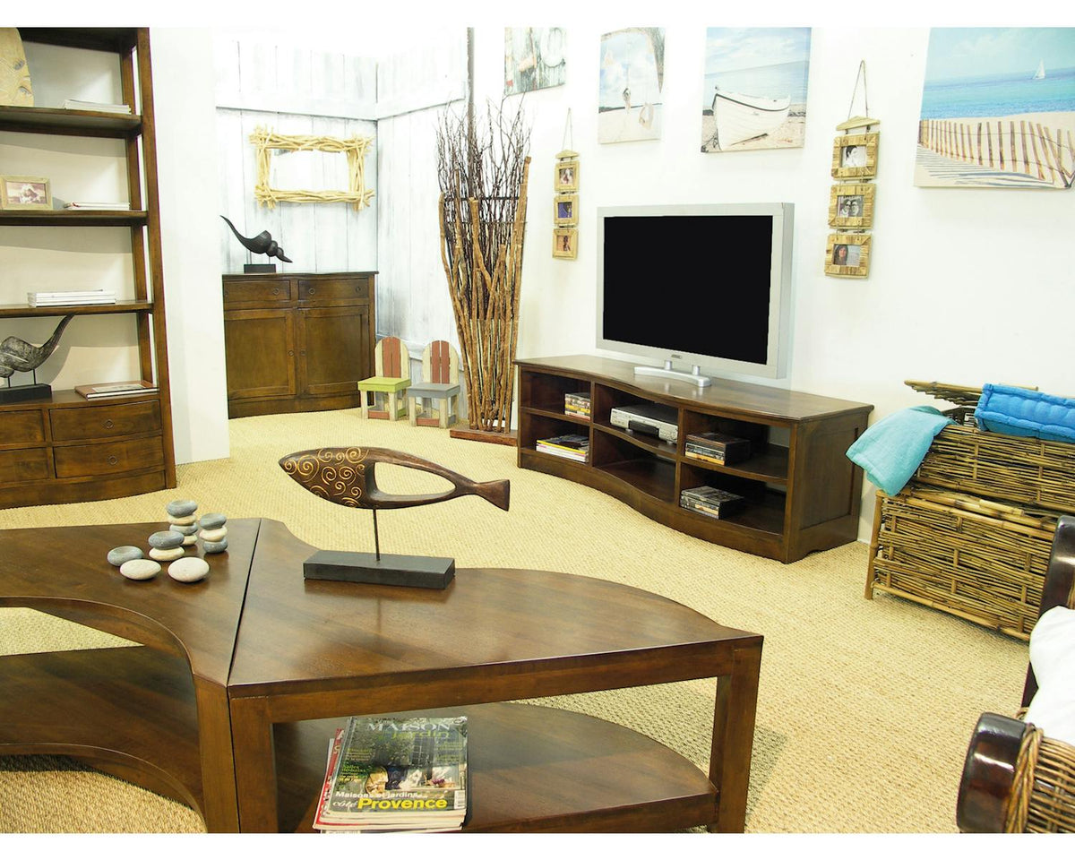 Console coloniale bois hévéa 80cm TRADITION