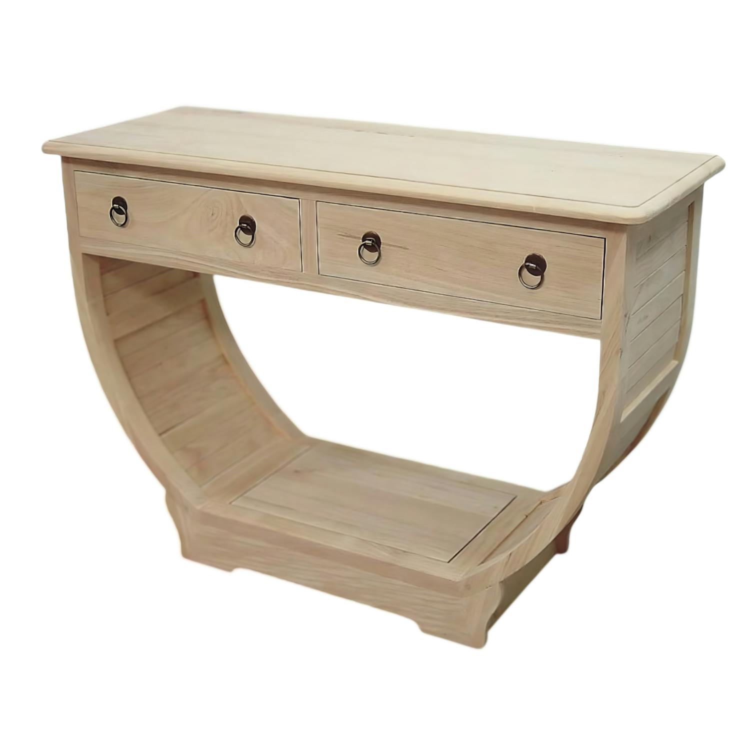 Console demi cercle hévéa massif 110x78cm TRADITION