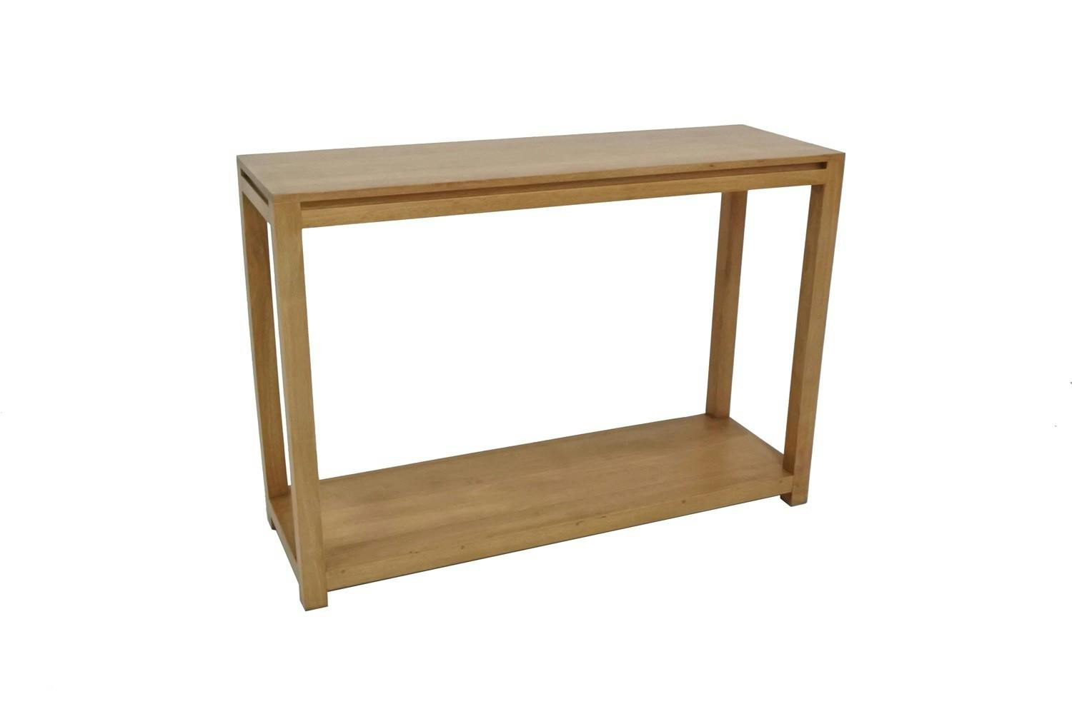 Console double plateaux hévéa 115CM OLGA