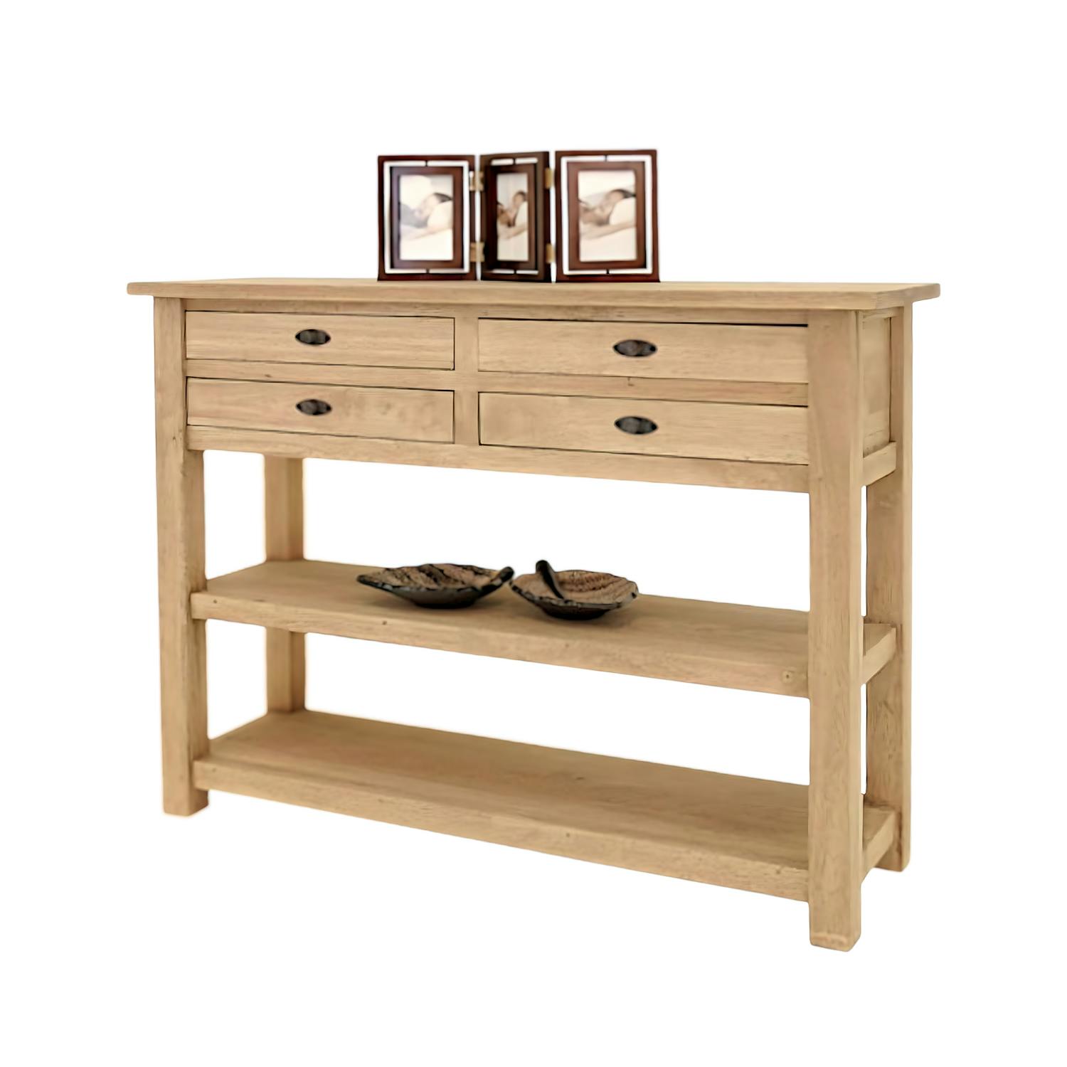 Console drapier avec tiroirs bois hévéa 125cm TRADITION
