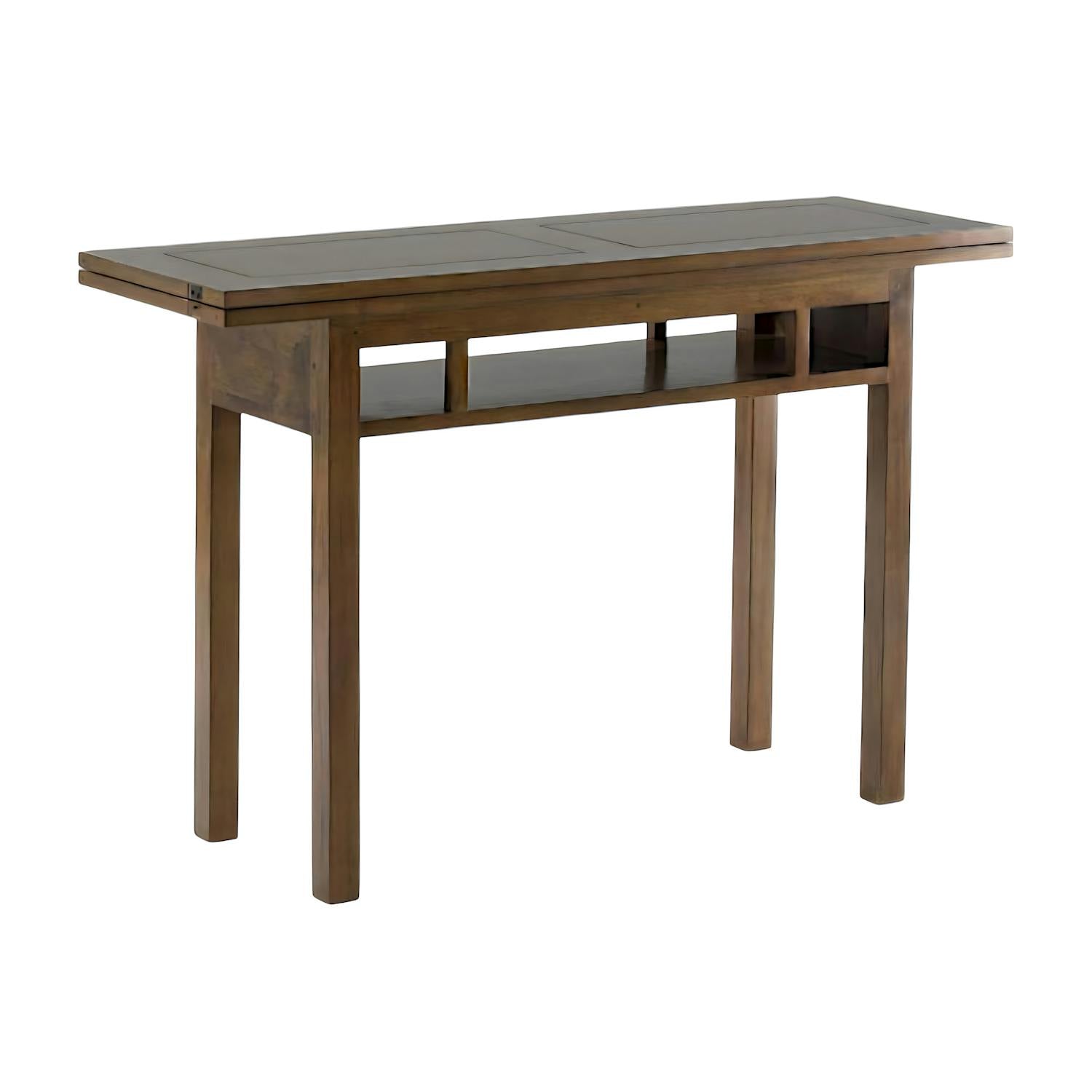 Console extensible en table repas hévéa 120cm HELENA