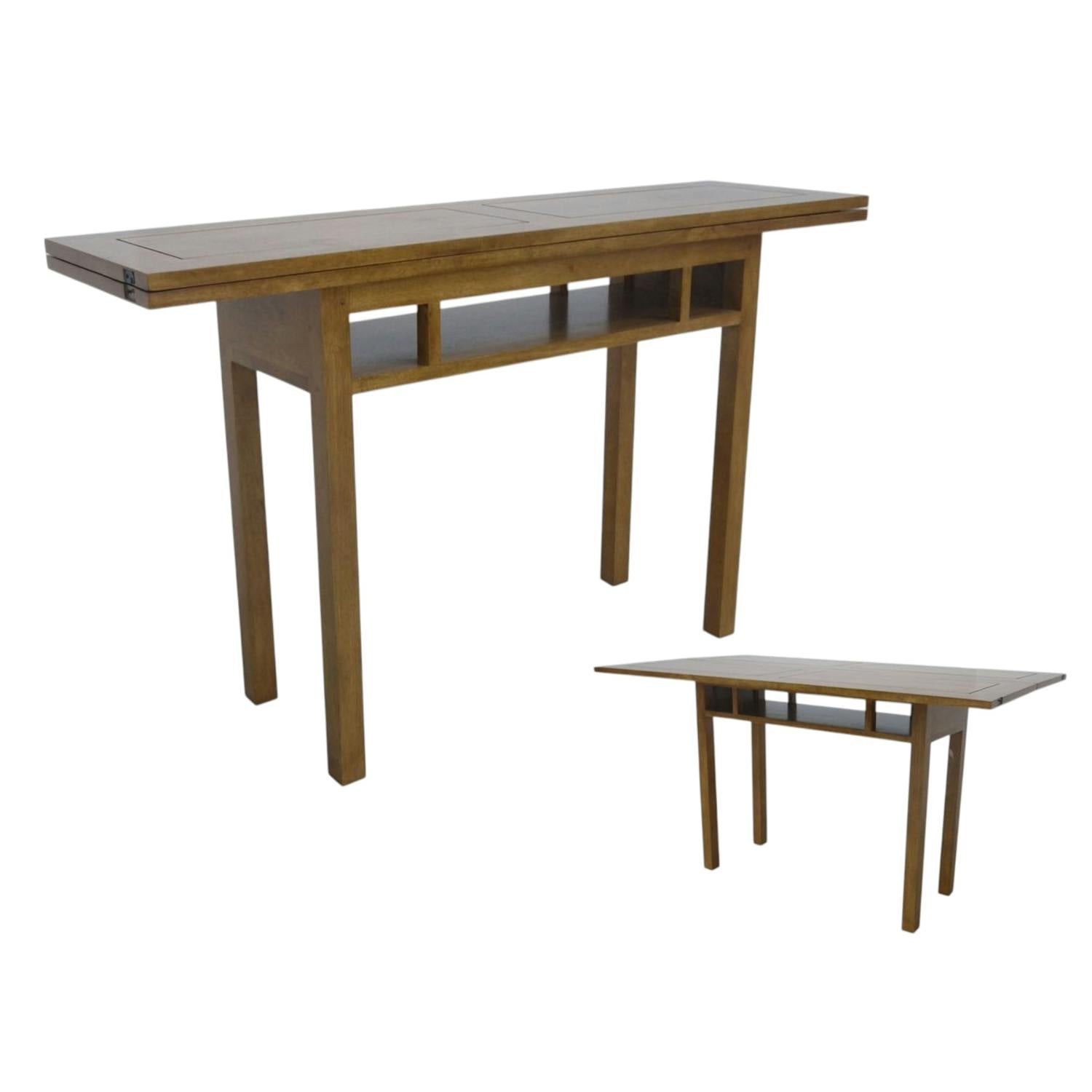Console extensible en table repas hévéa 140cm HELENA