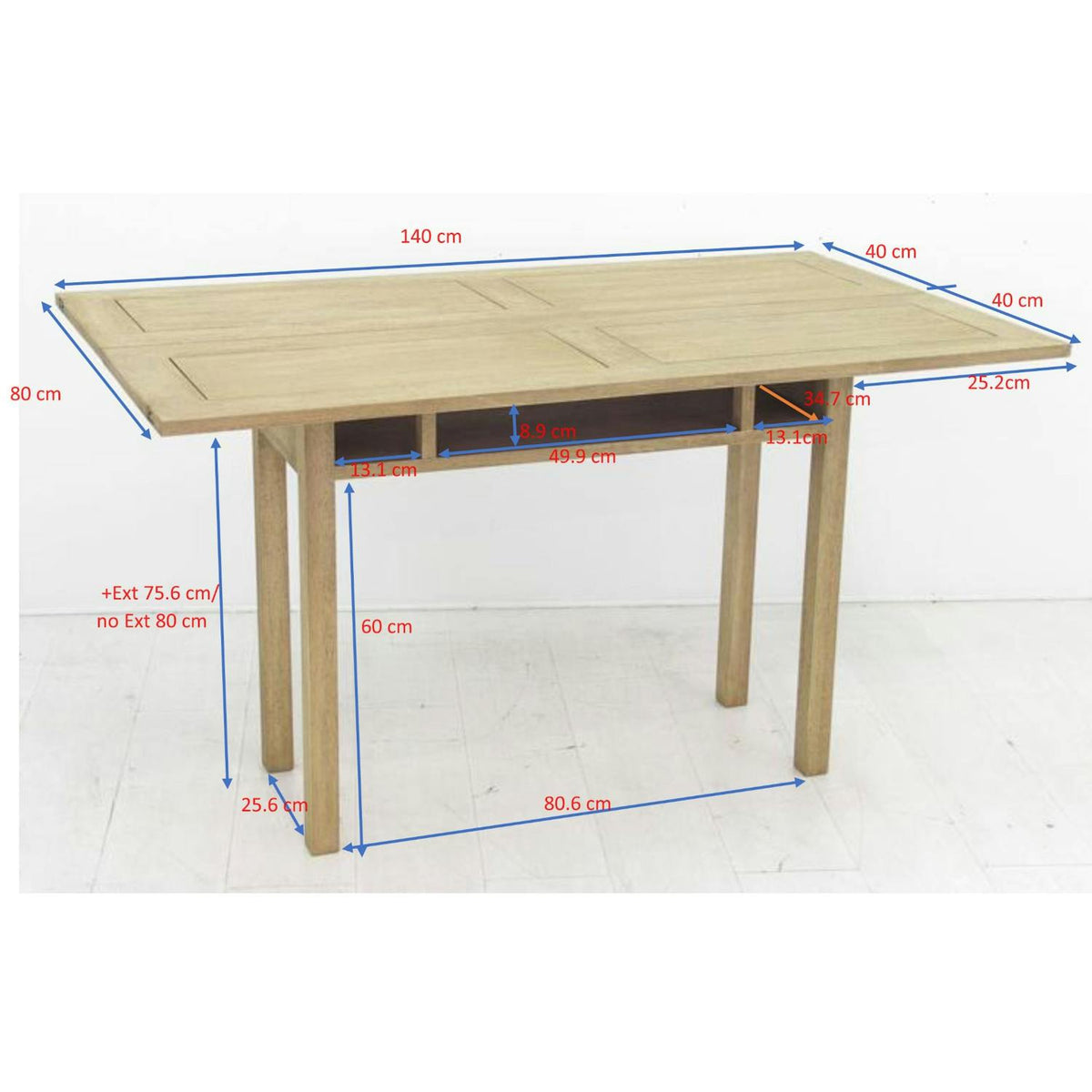 Console extensible en table repas hévéa 140cm HELENA