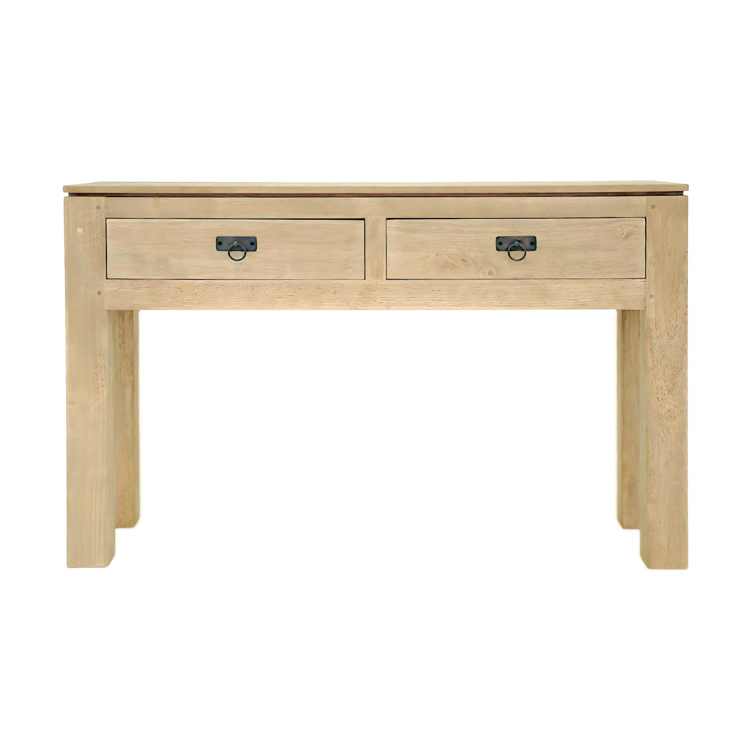 Console hévéa 2 tiroirs 120cm HELENA