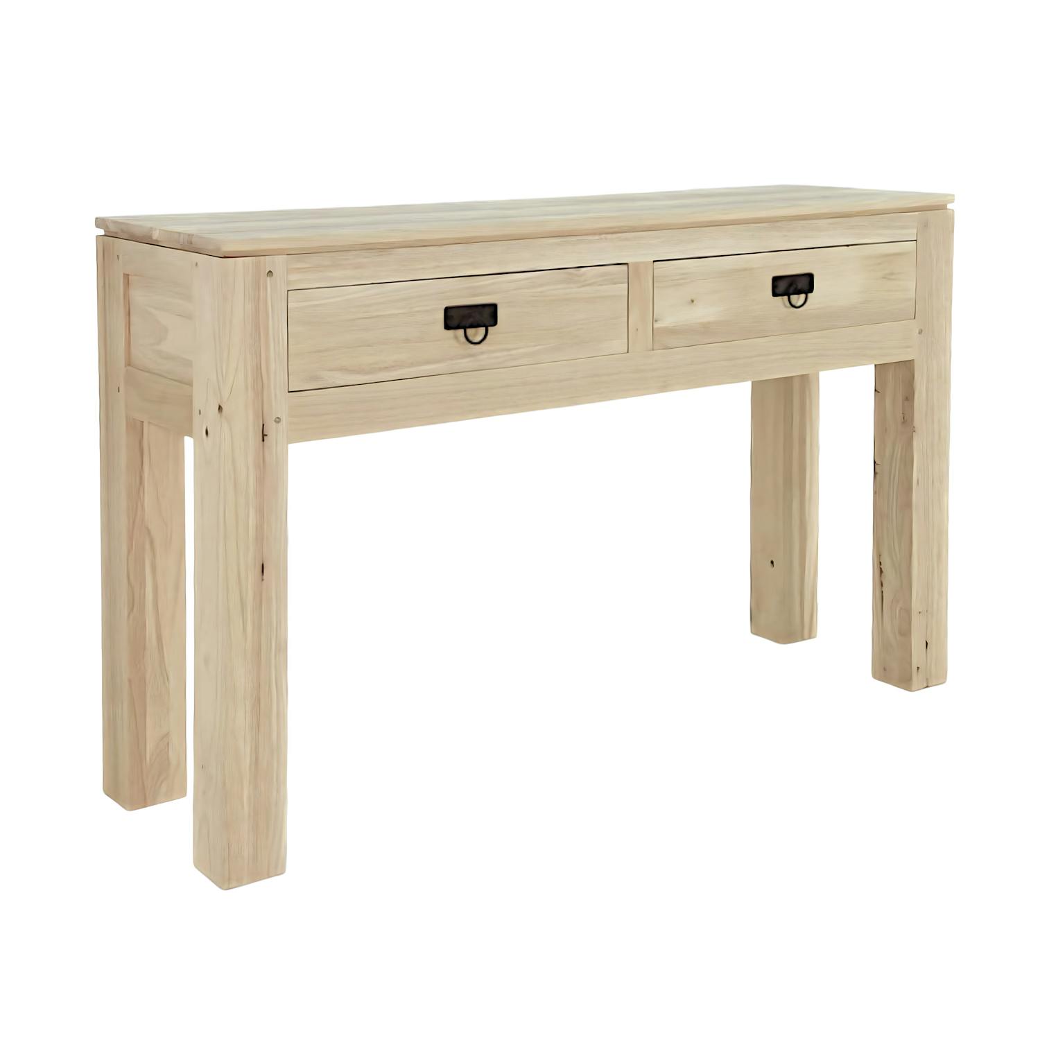 Console hévéa 2 tiroirs 120cm HELENA