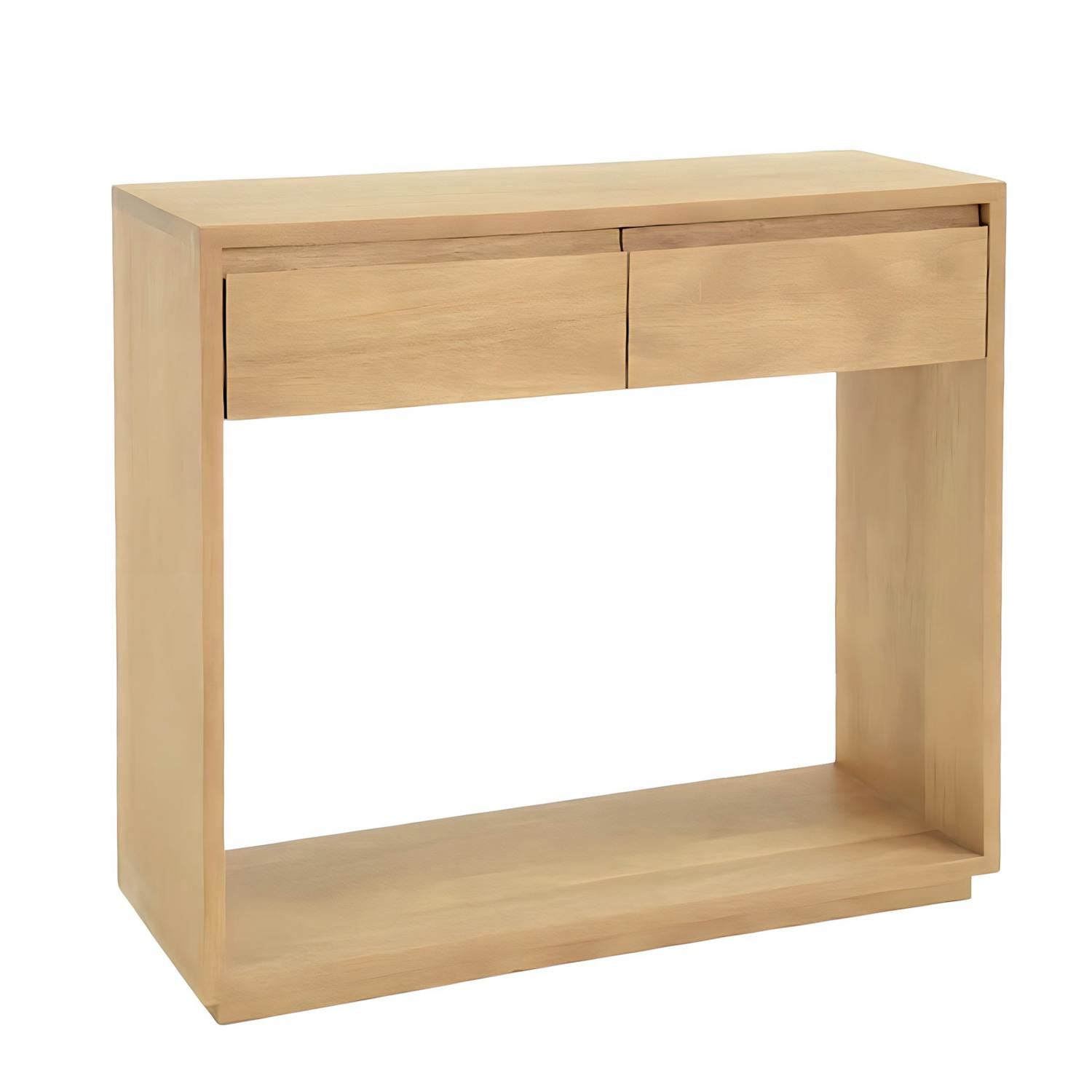 Console Hévéa 2 tiroirs, double plateaux 80x30x75cm BALTIC