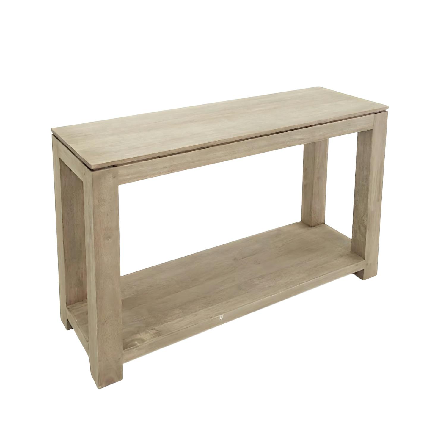 Console hévéa double plateaux 120cm HELENA