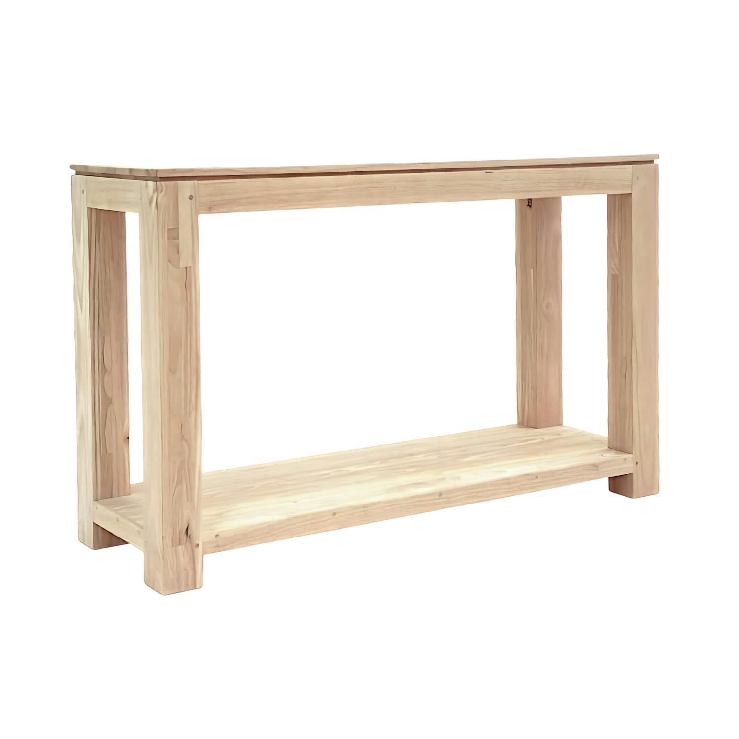 Console hévéa double plateaux 120cm HELENA