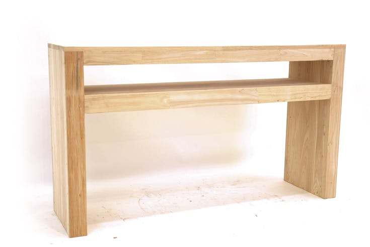 Console Hévéa double plateaux 150x40x86cm OLGA