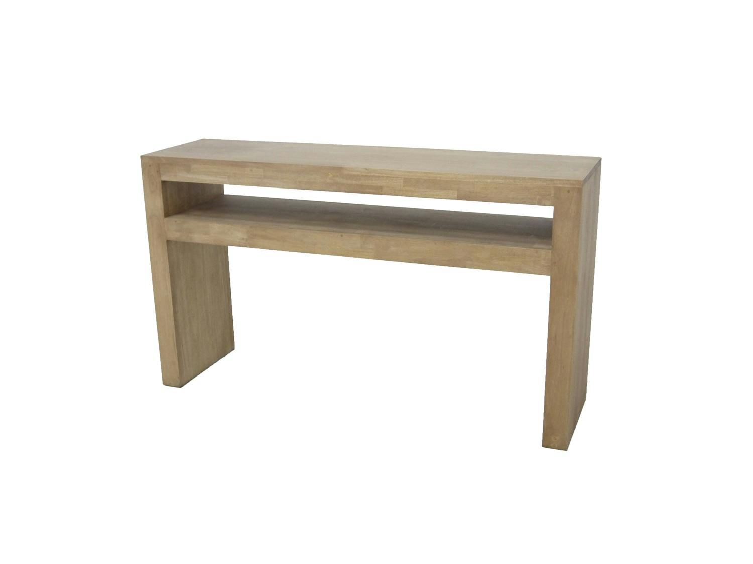 Console Hévéa double plateaux 150x40x86cm OLGA