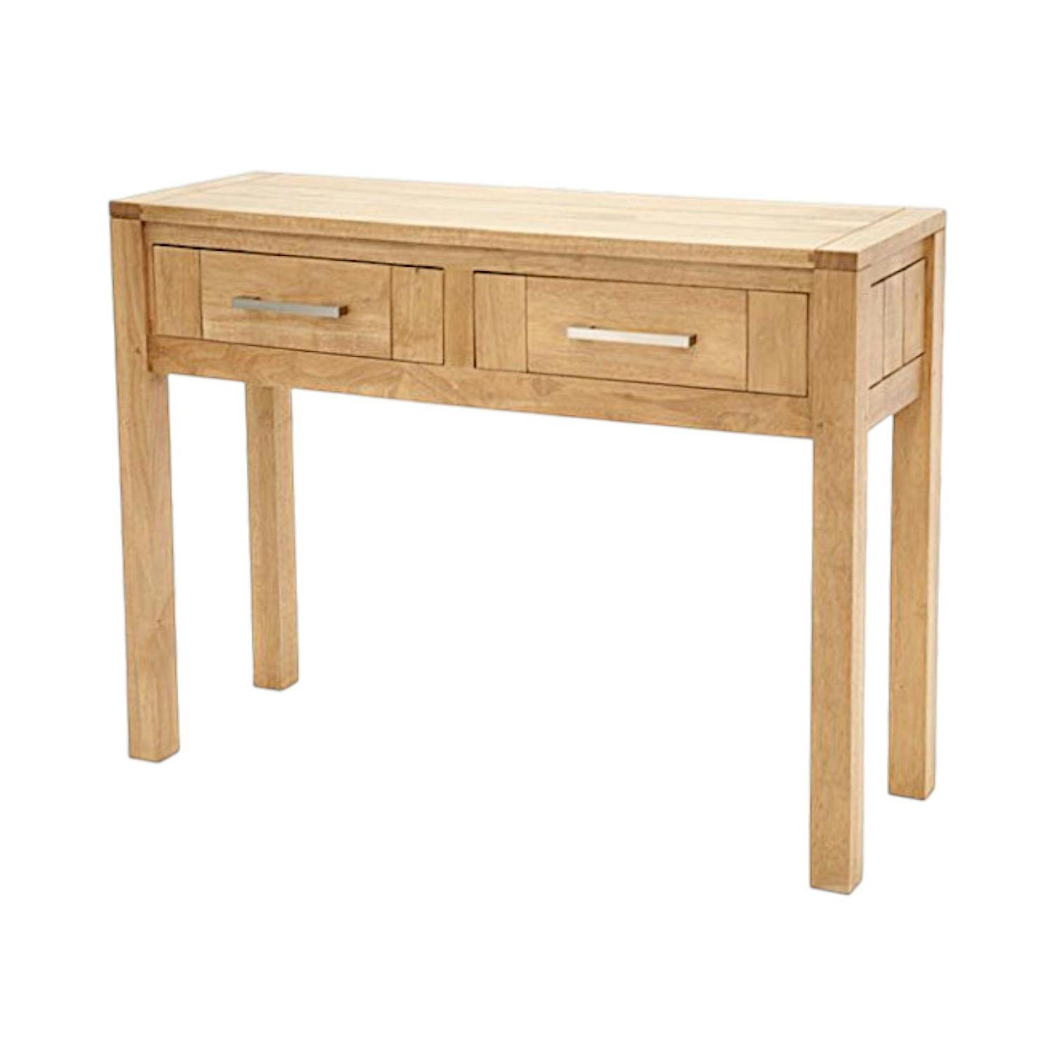 Console moderne bois hévéa avec tiroirs 100cm ATTAN