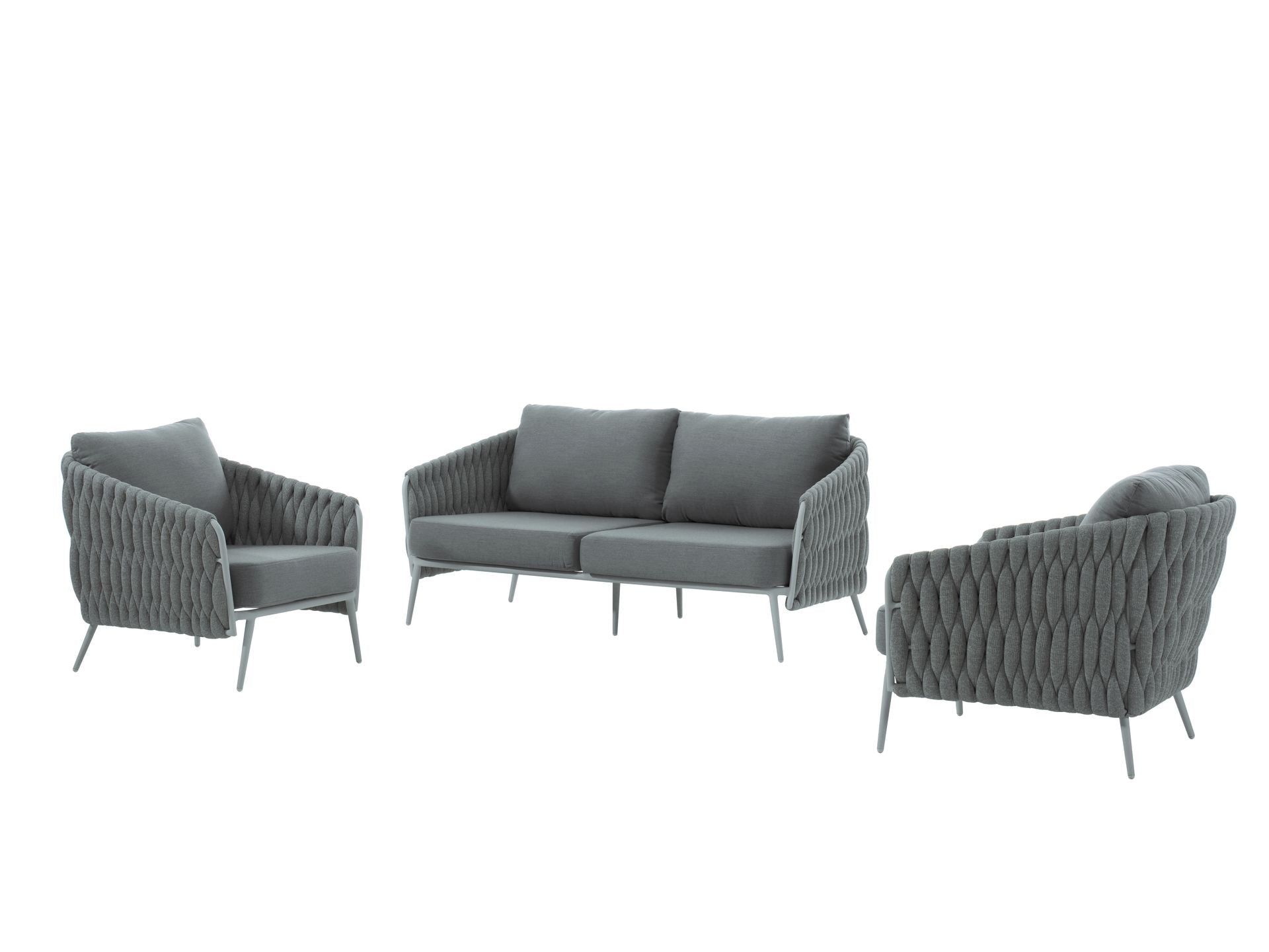 Canapé Vigo en aluminium et corde - Style aluminium