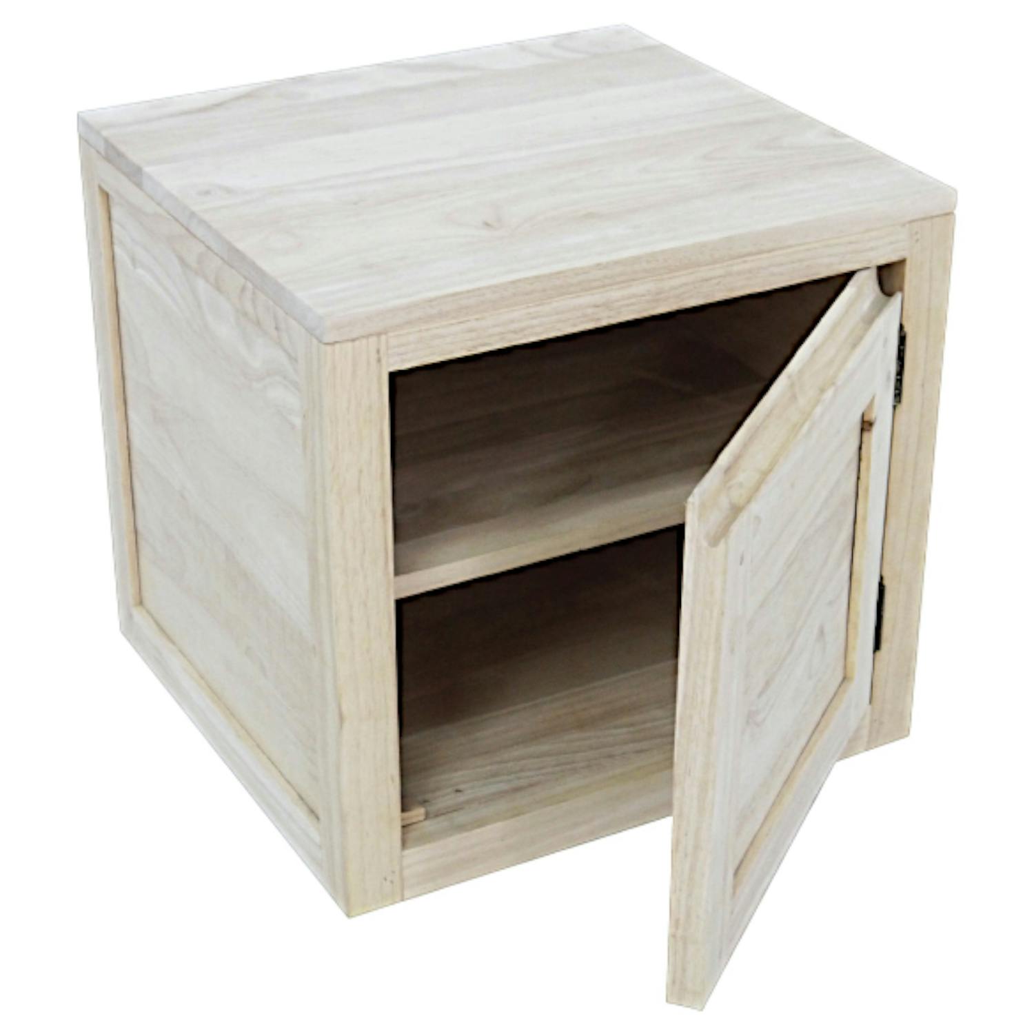 Cube de rangement Hévéa 1 porte 45x42x42cm OLGA