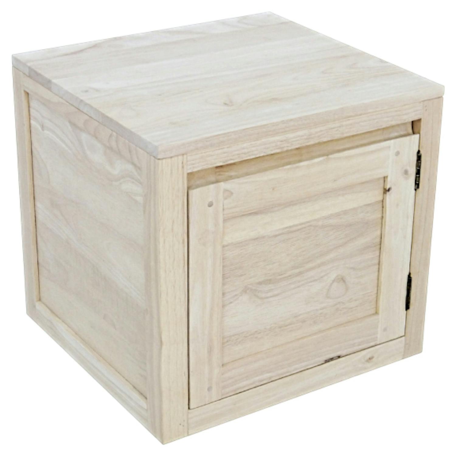Cube de rangement Hévéa 1 porte 45x42x42cm OLGA