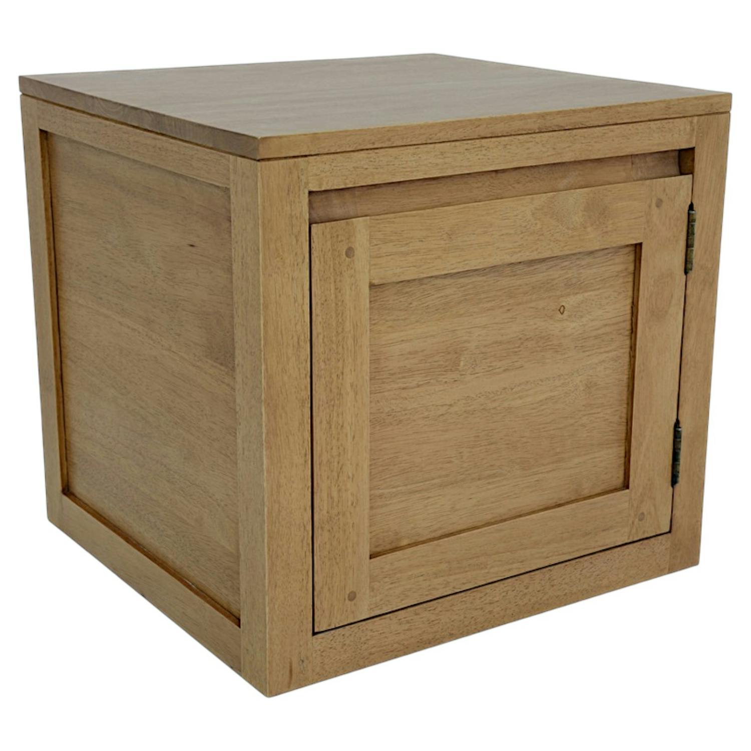 Cube de rangement Hévéa 1 porte 45x42x42cm OLGA