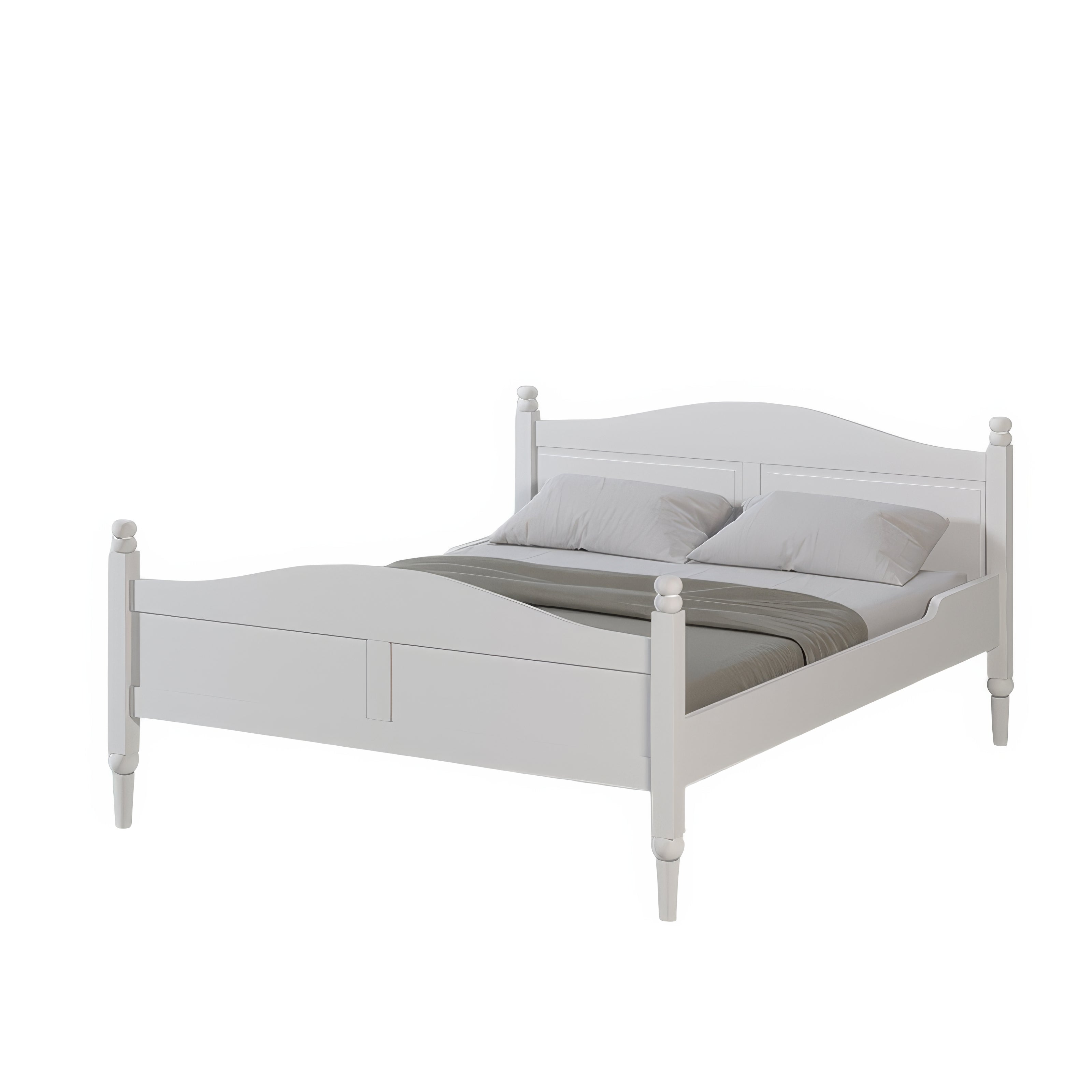 Lit double spacieux blanc | Chêne LIGNART