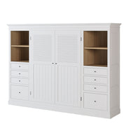 Armoire blanche élégante - Portes Persiennes | Chêne LIGNART