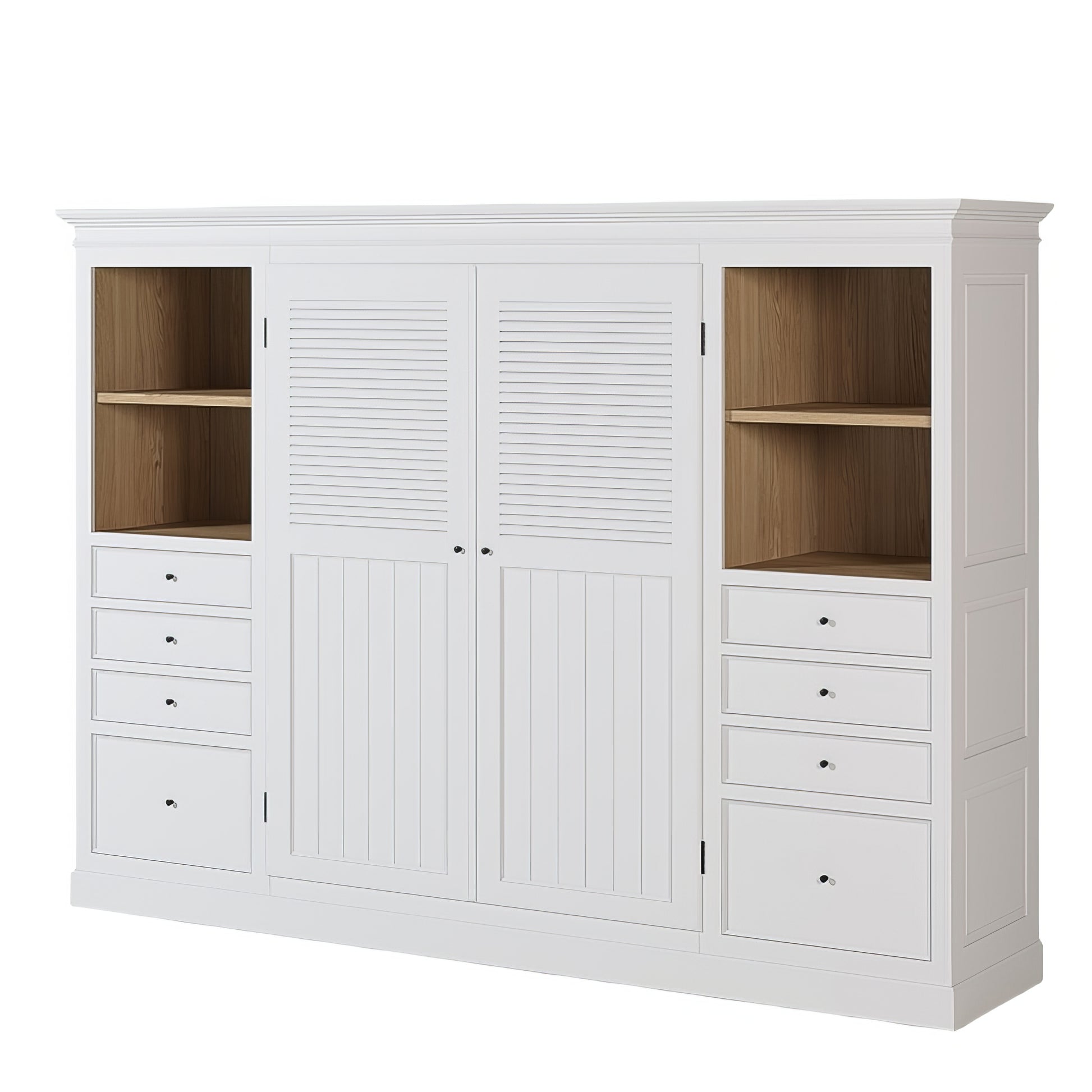 Armoire blanche élégante - Portes Persiennes | Chêne LIGNART